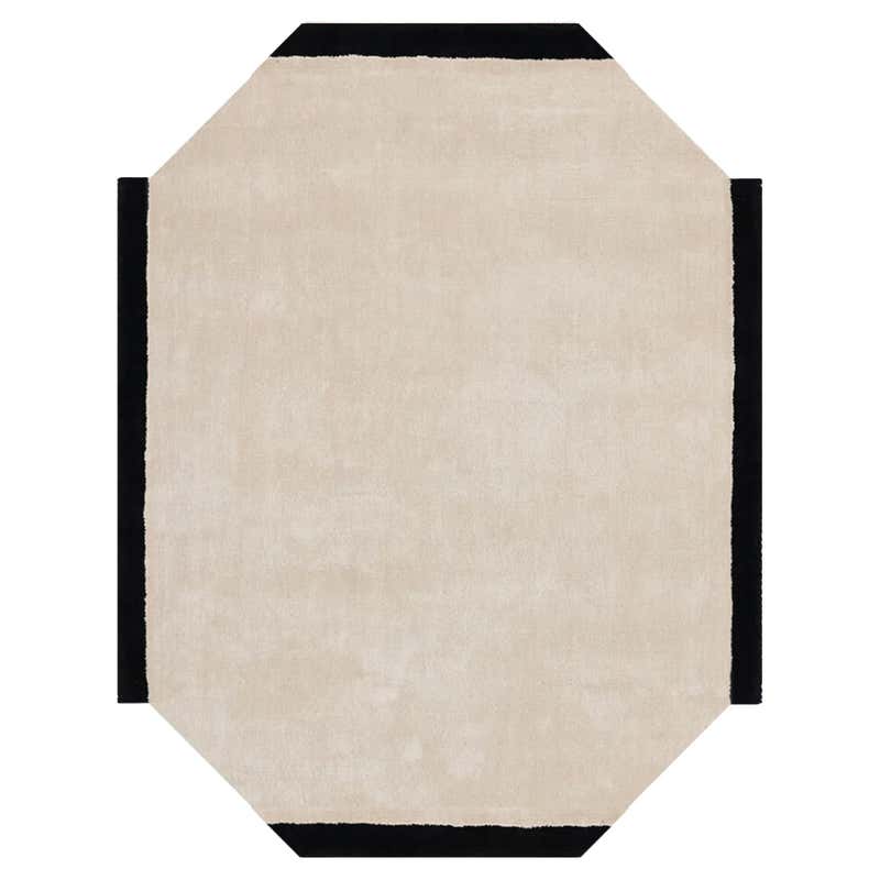 Modern Memphis Design Rectangular Shape Abstract Hand-Tufted Rug Black ...