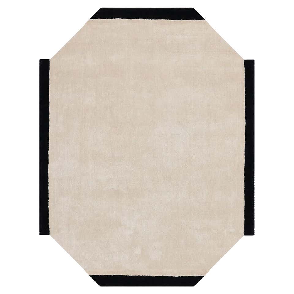 Modern Memphis Design Rectangular Shape Abstract Hand-Tufted Rug Black ...
