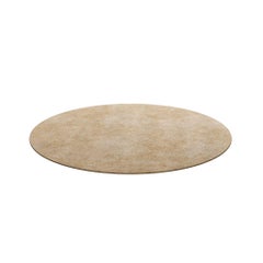 Modern Essential Round Neutral Handmade Botanical Silk Rug