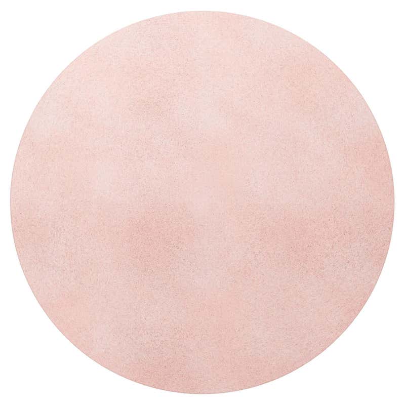 Modern Essential Round Neutral Handmade Botanical Silk Rug For Sale at ...