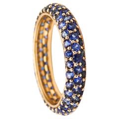 Modern Eternity Ring In 18Kt Yellow Gold With 2.44 Cts In Ceylon Blue Sapphires