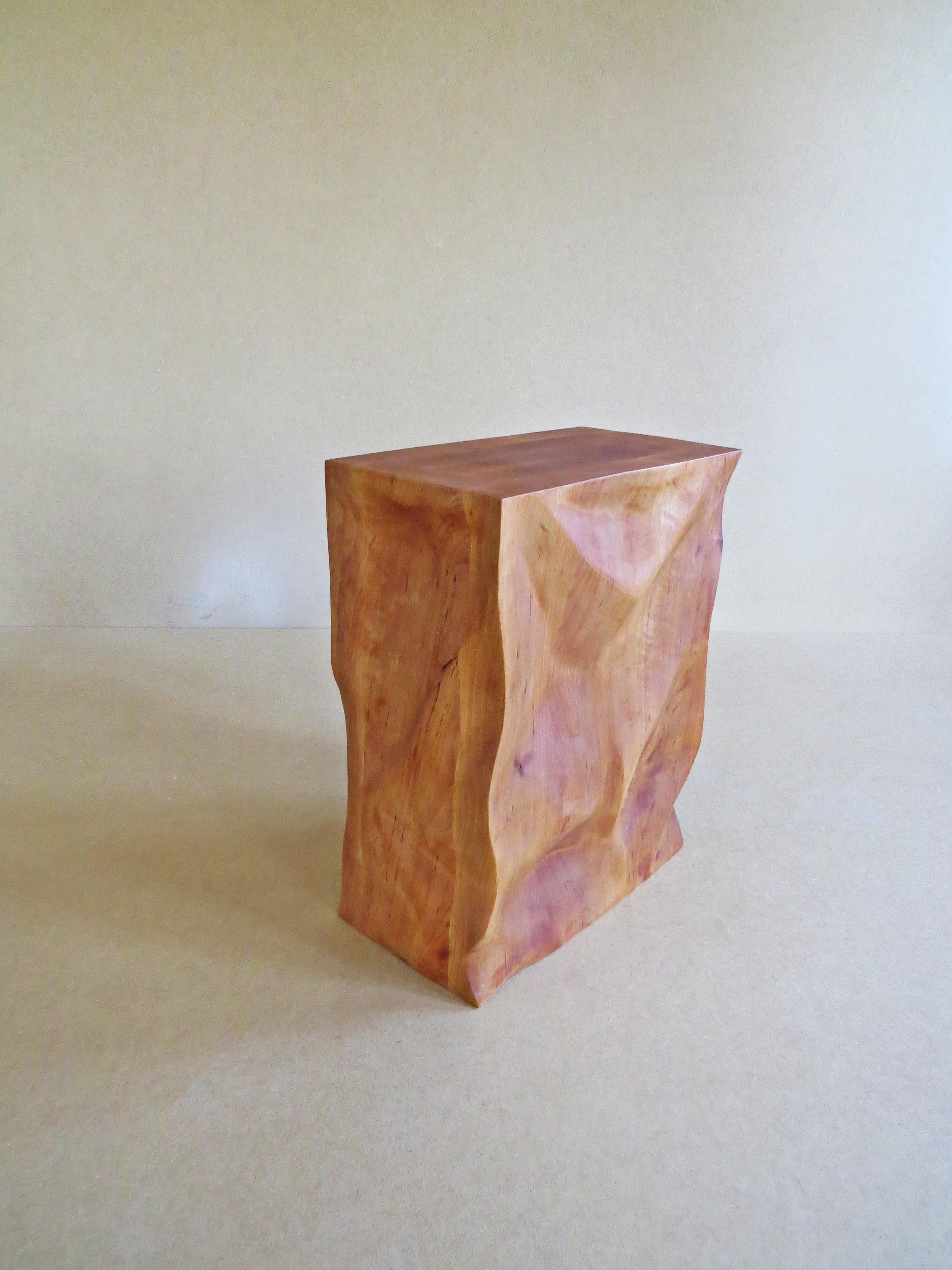 Modern, European, 21st Century, Side Table, Stool, Solid Wood, Sculptural For Sale 3