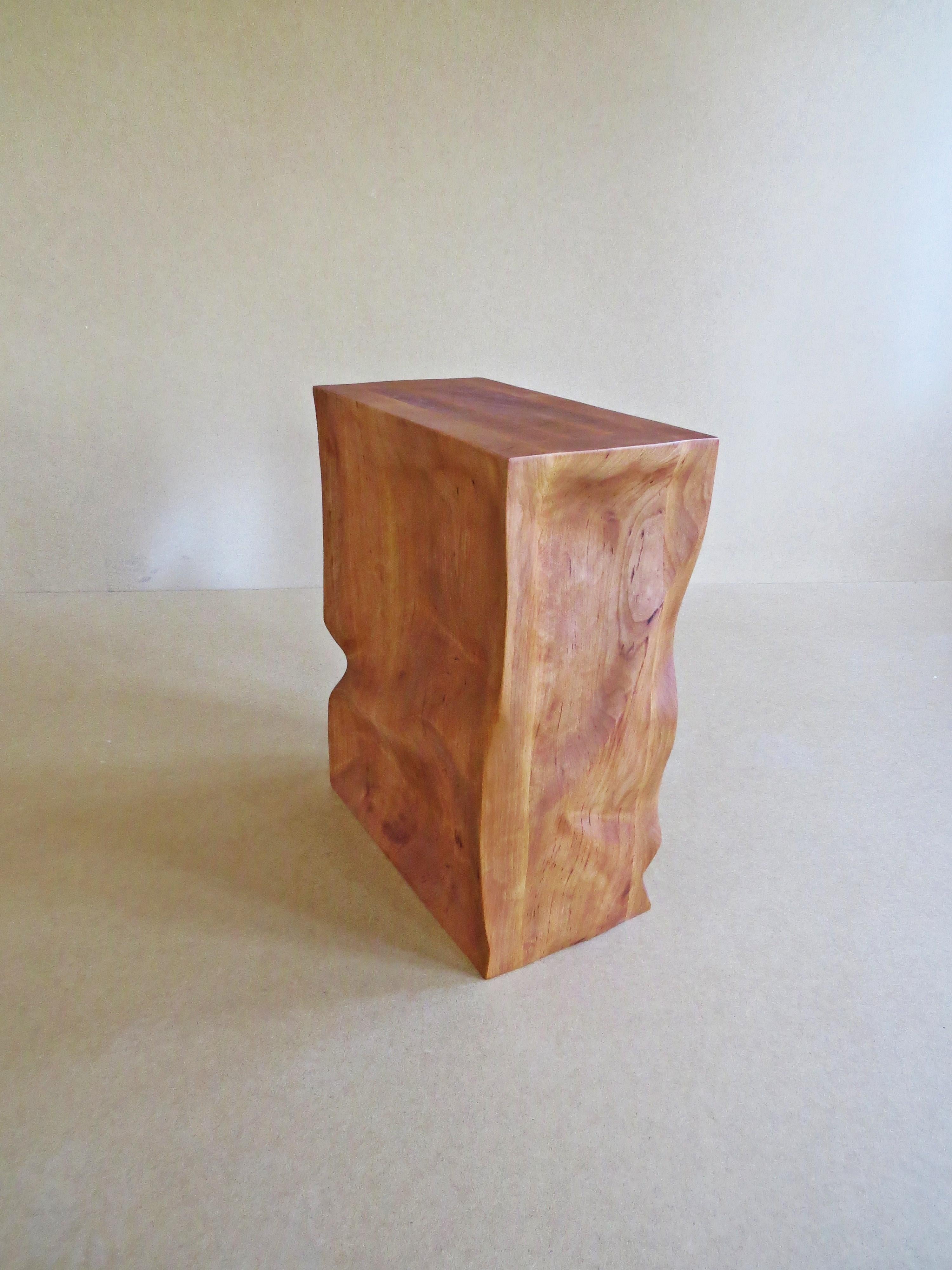 Modern, European, 21st Century, Side Table, Stool, Solid Wood, Sculptural For Sale 4