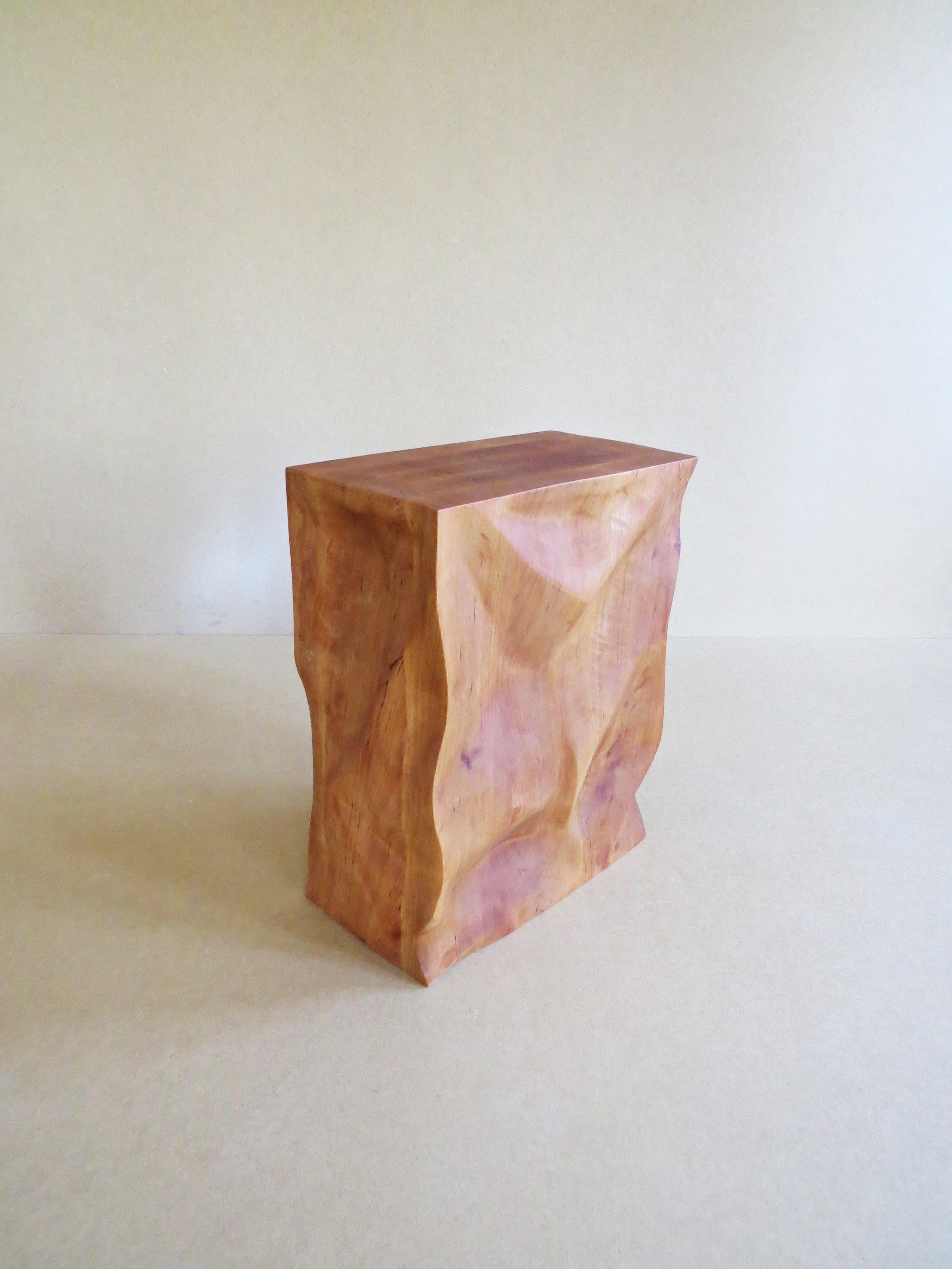 Organic Modern Modern, European, 21st Century, Side Table, Stool, Solid Wood, Sculptural For Sale