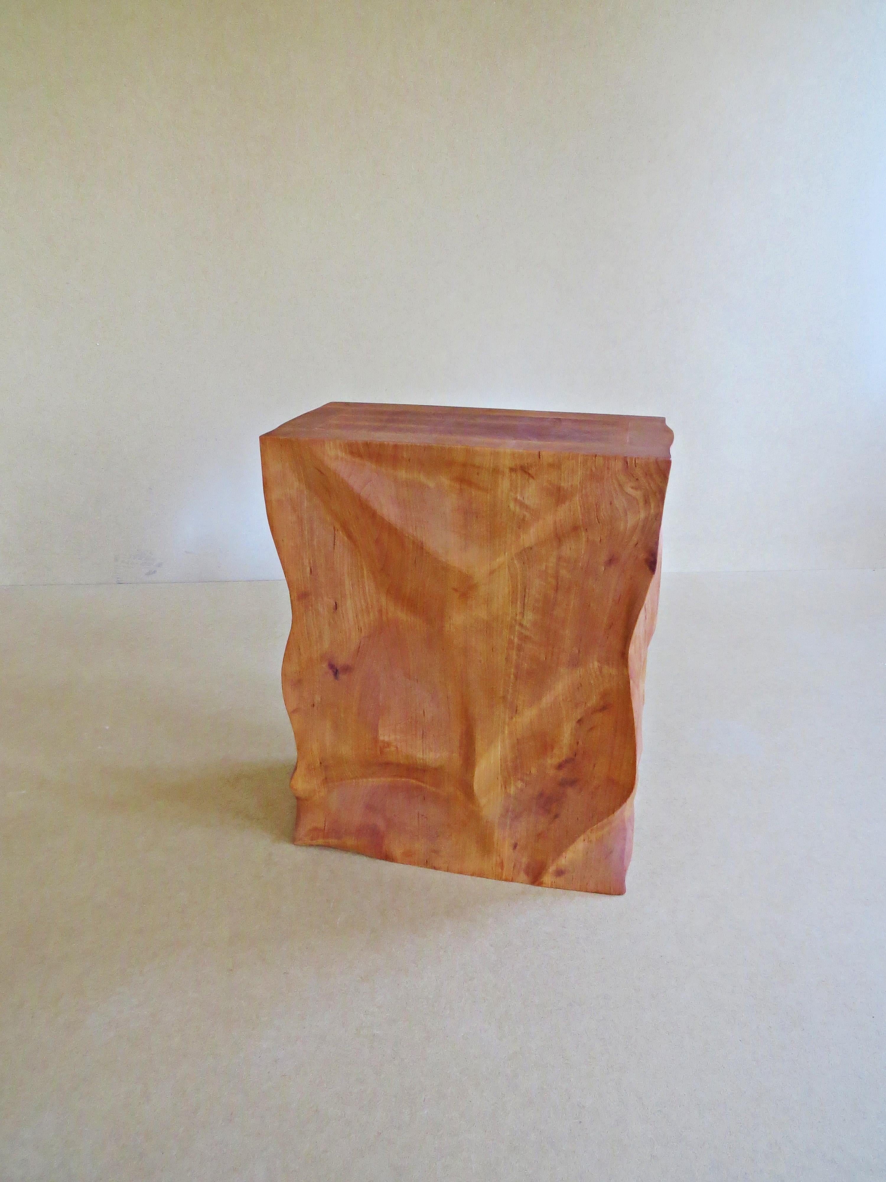 Modern, European, 21st Century, Side Table, Stool, Solid Wood, Sculptural For Sale 1