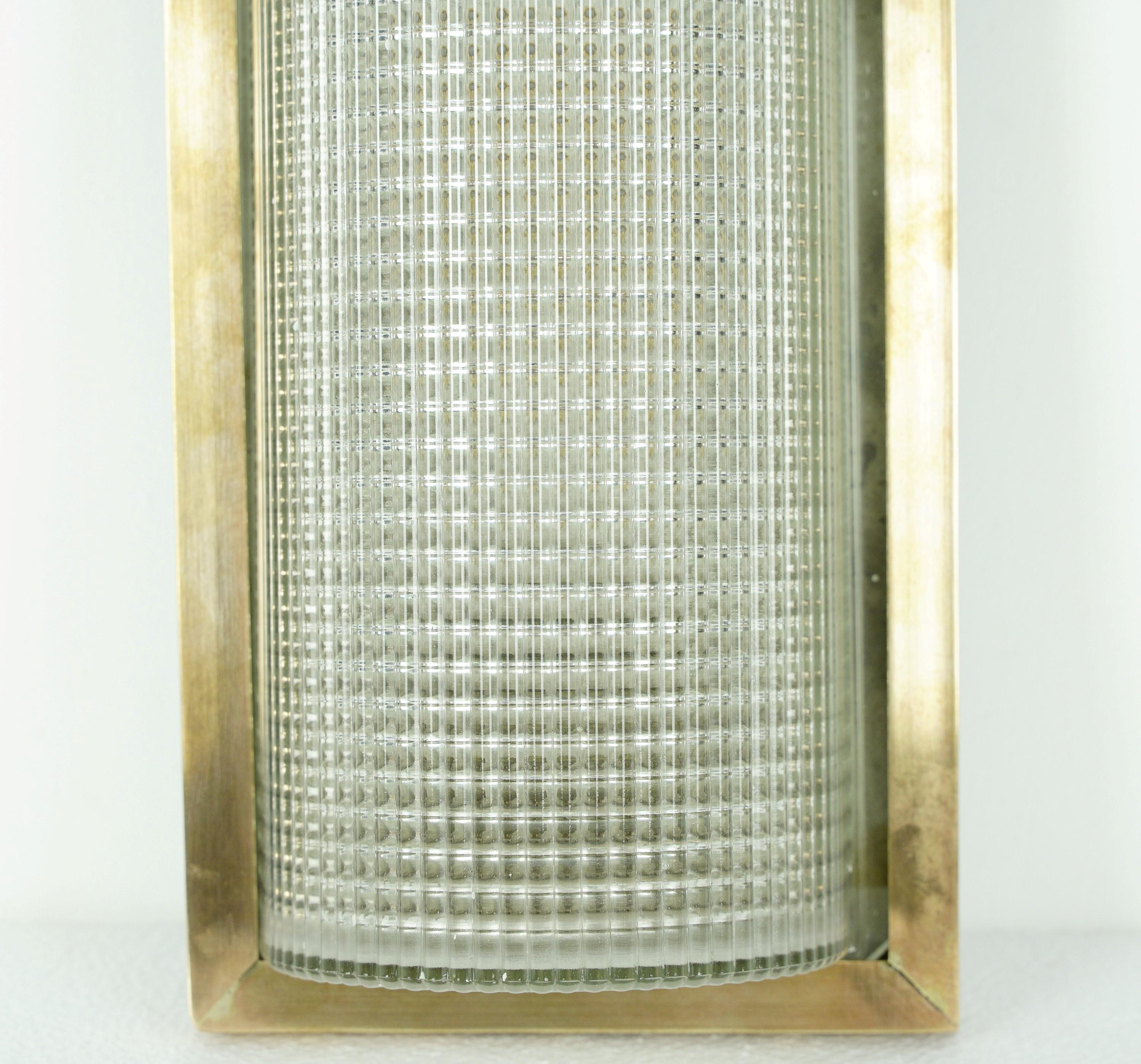 Polished Modern European Brass Prismatic Glass Wall Sconce