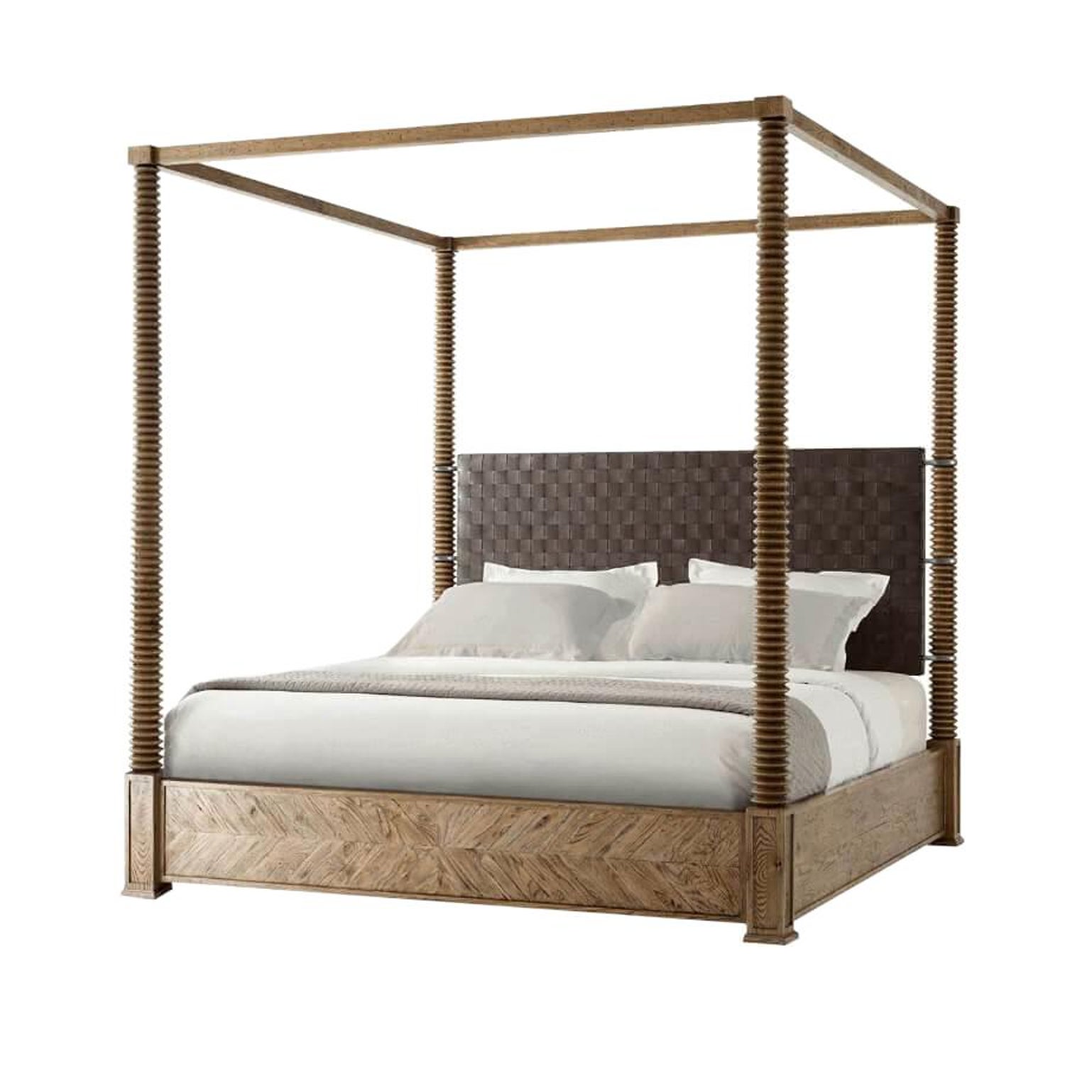 Modern European Four Post King Bed For, Rustic Four Poster King Bed