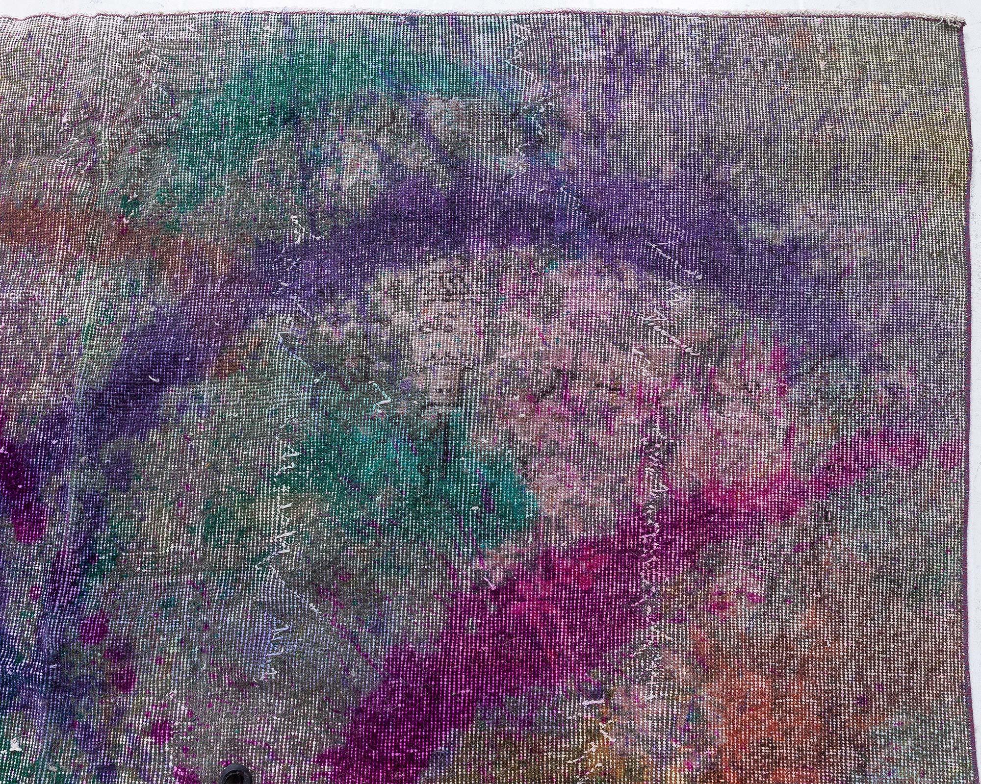 Modern Explosion of Colors Abstract Handmade Wool Rug by Doris Leslie Blau In New Condition For Sale In New York, NY