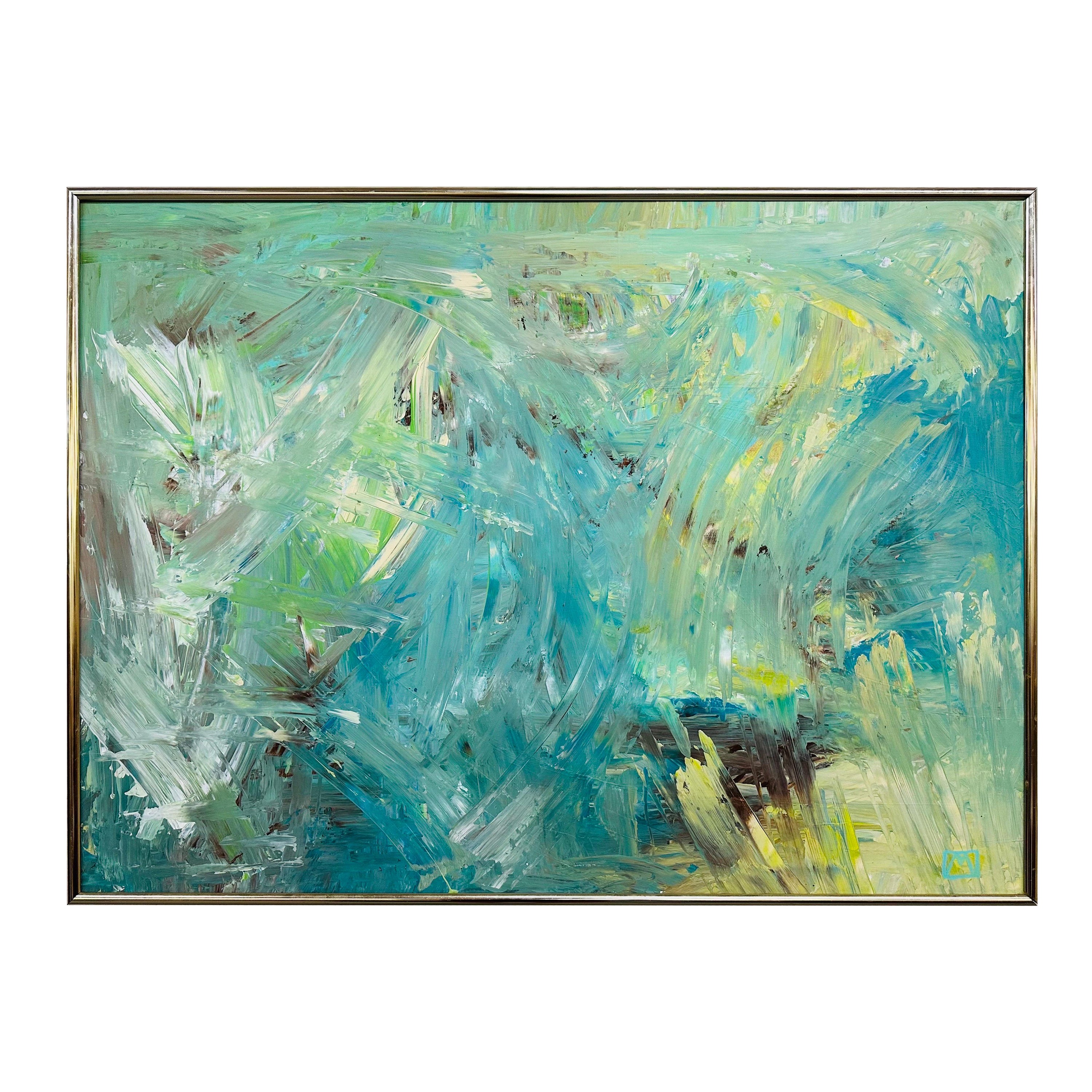 Modern Expressionist Abstract Painting Signed Mullin