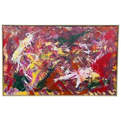 Modern Expressionist Abstract Painting Signed Mullin