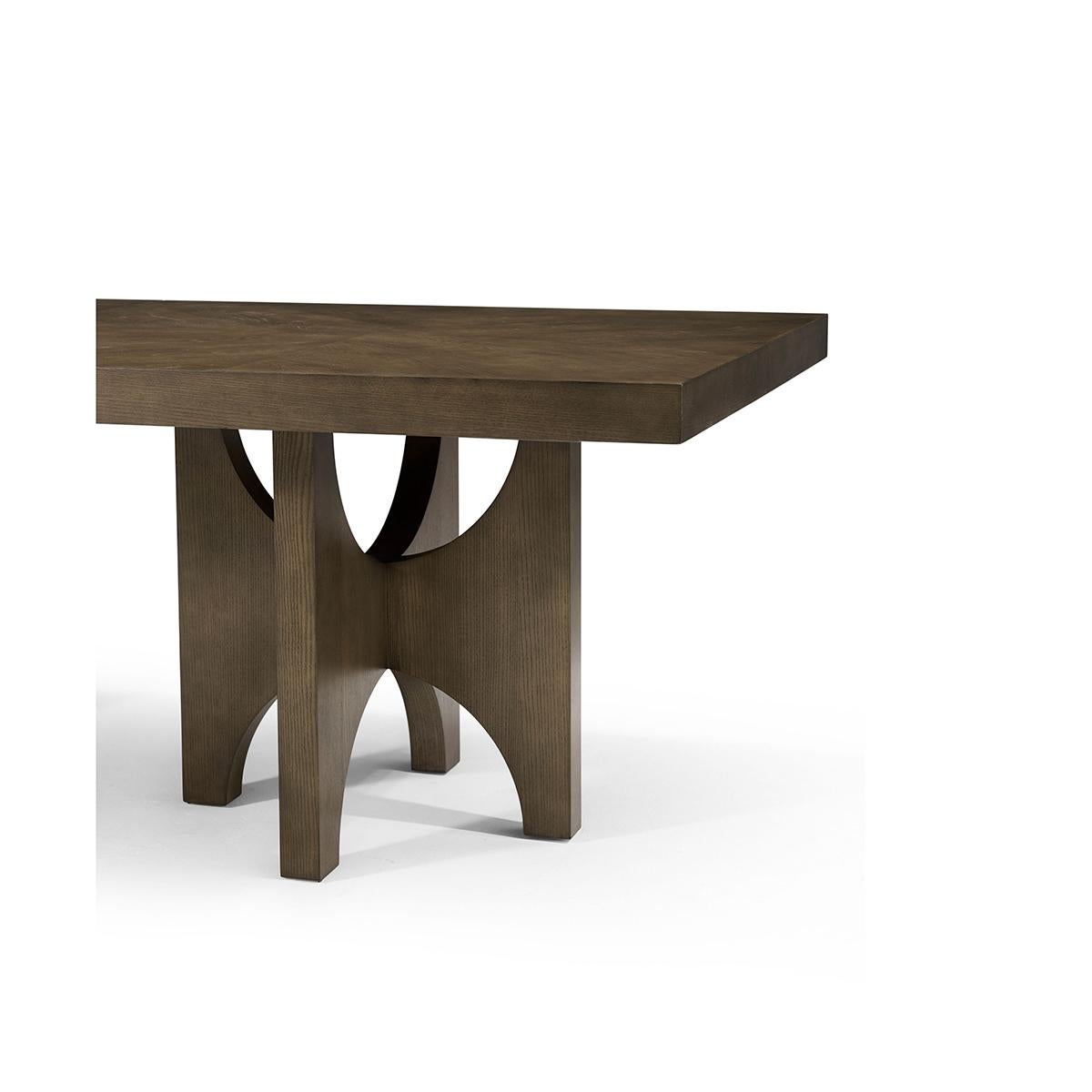 Contemporary Modern Extending Dark Ash Dining Table For Sale