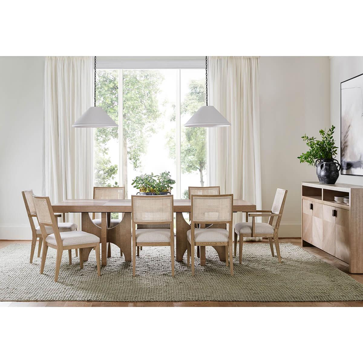 Table de salle à manger moderne à rallonge en frêne clair en vente 1