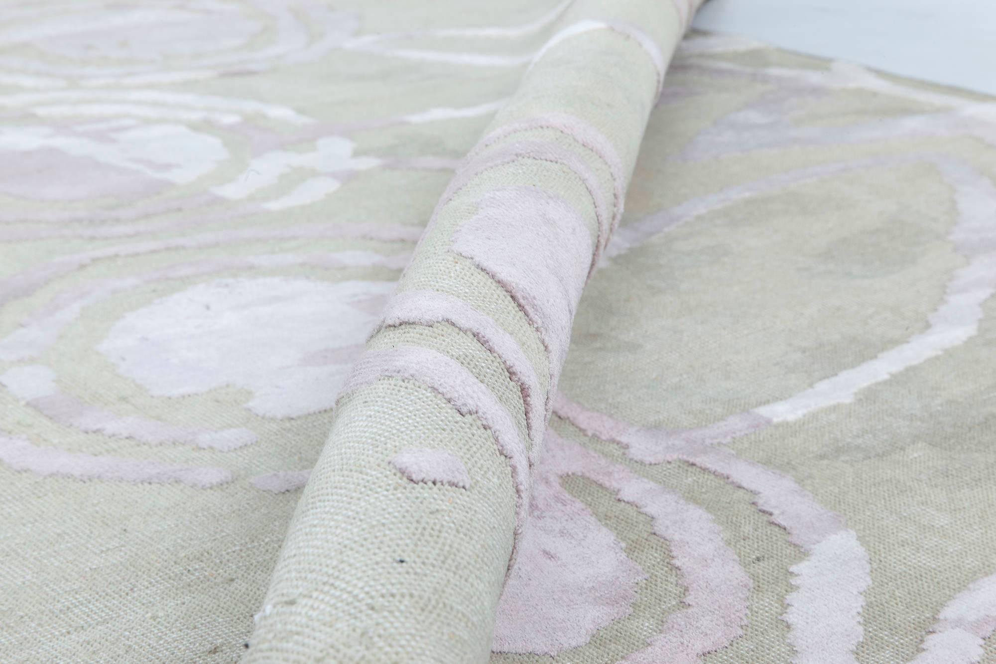 Tapis moderne extra-large abstrait High-Low en soie et laine par Doris Leslie Blau
Dimensions : 17'9