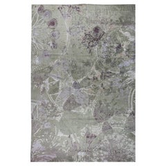 Modern Extra-Large Abstract High-Low Silk and Wool Rug by Doris Leslie Blau