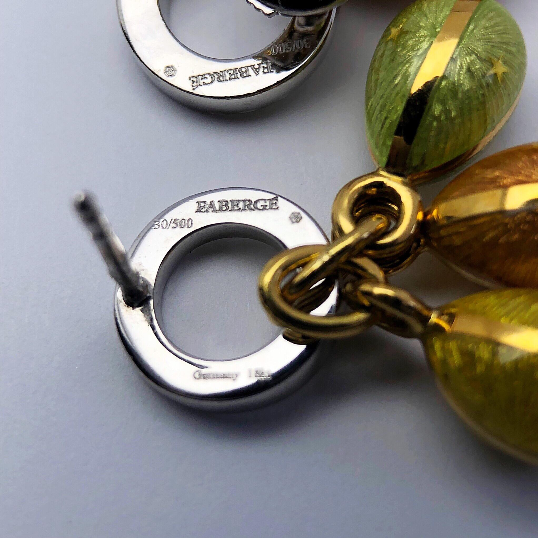Moderne moderne Faberge-Ohrringe aus 18 Karat Gold mit Guilloche-Emaille und 0,30 Karat Diamanten im Zustand „Neu“ im Angebot in New York, NY