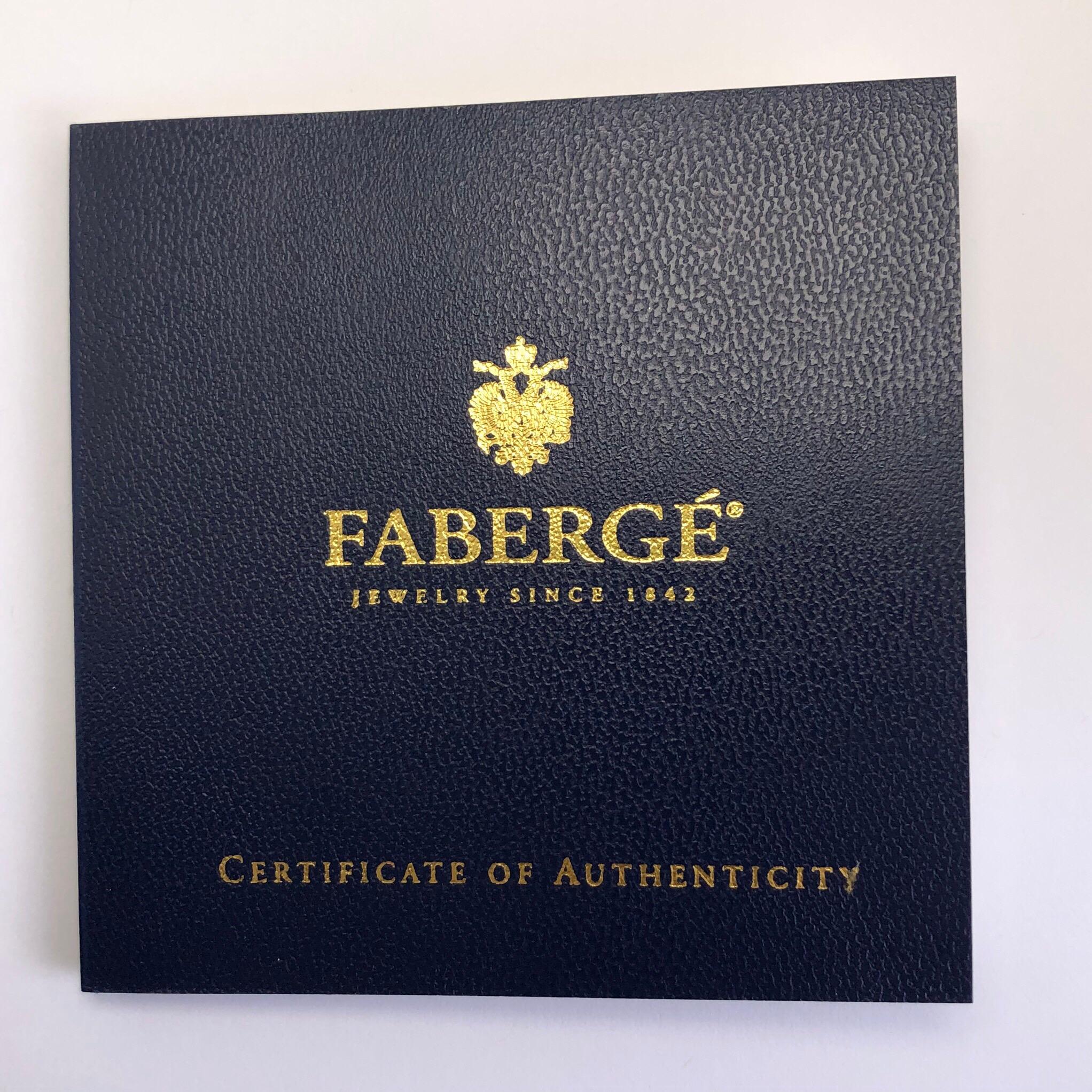 Modern Faberge 18 Karat Rose Gold and Diamond Cuff Links with Certificate In New Condition For Sale In New York, NY
