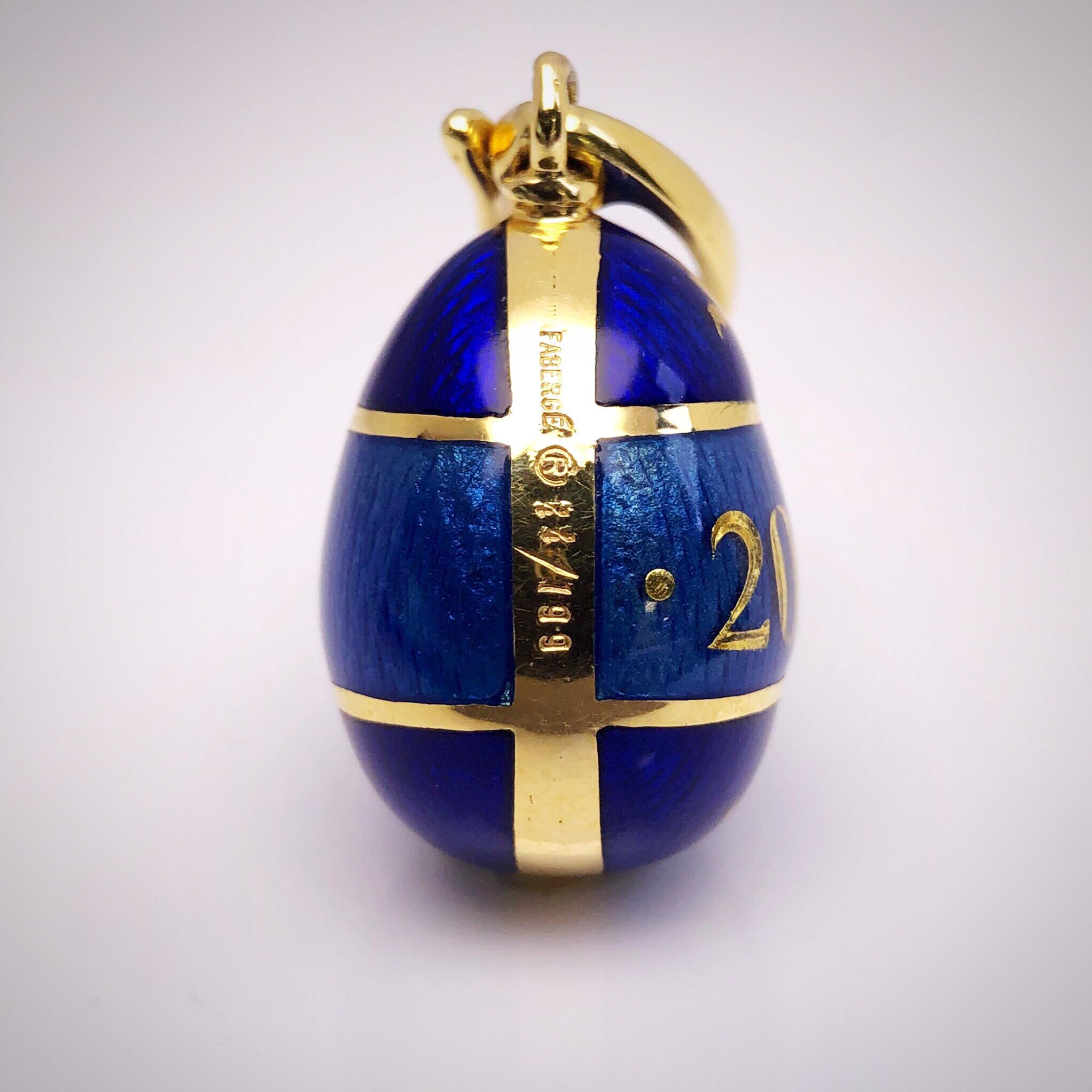 faberge egg necklace blue