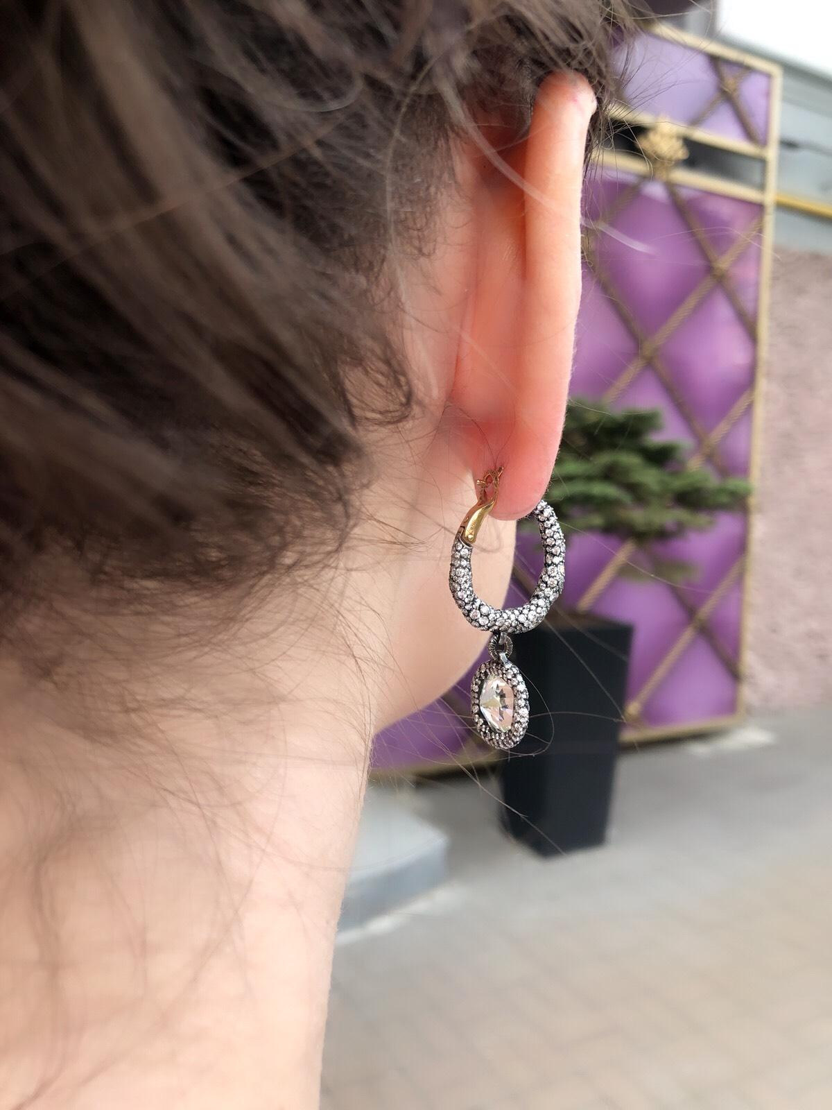Boucles d'oreilles anciennes Fabergé Charmeuse Créoles Frédéric Zaavy en diamants et diamants Pour femmes en vente