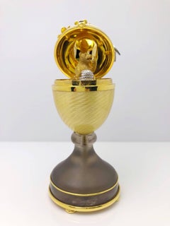 Modernes Faberge Emaille Gold Limited Edition Überraschungsbär-Ei Made in Germany