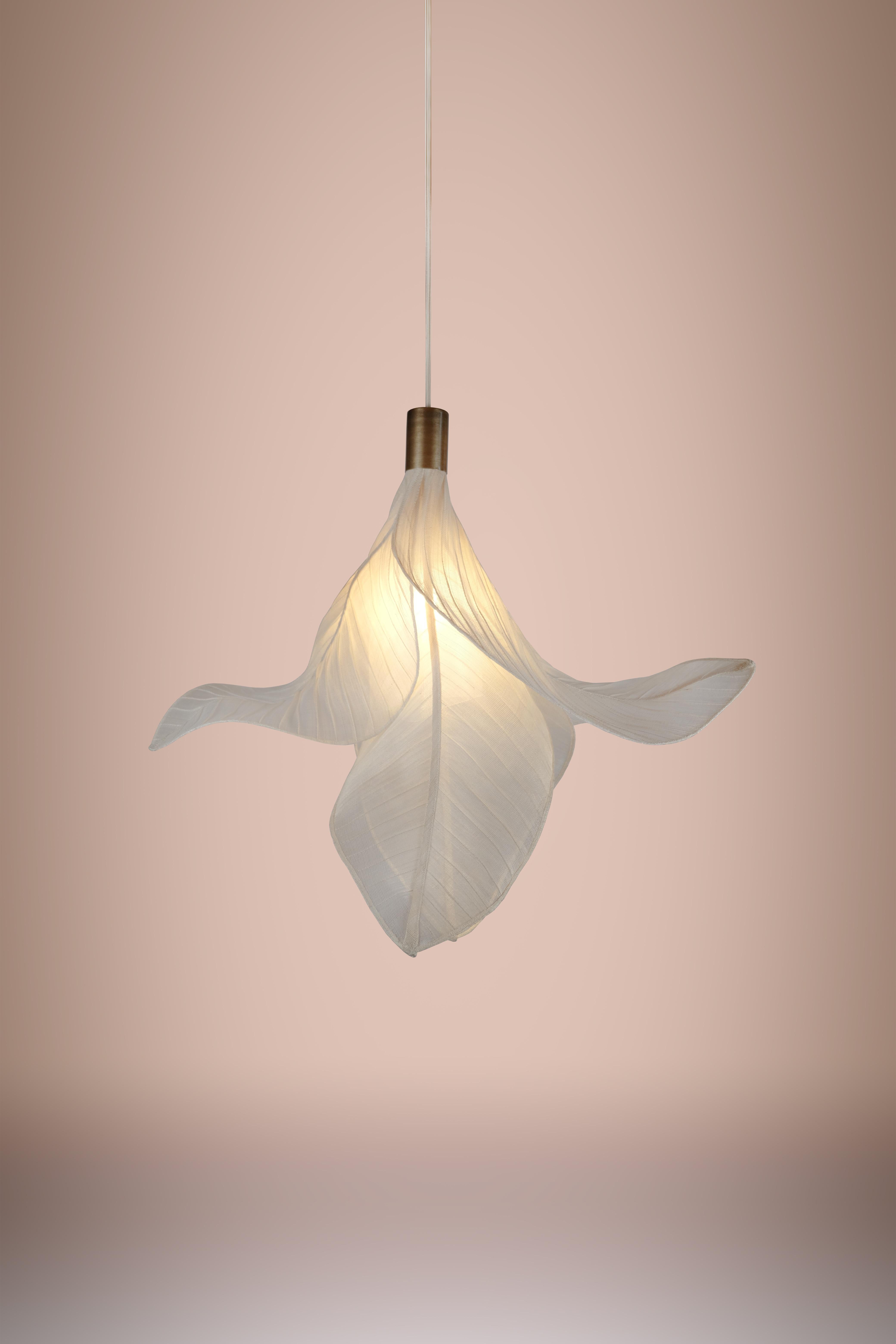 Hand-Crafted Modern Fabric Collectible Sculptural Pendant Light from Studio Mirei, Sirenetta For Sale