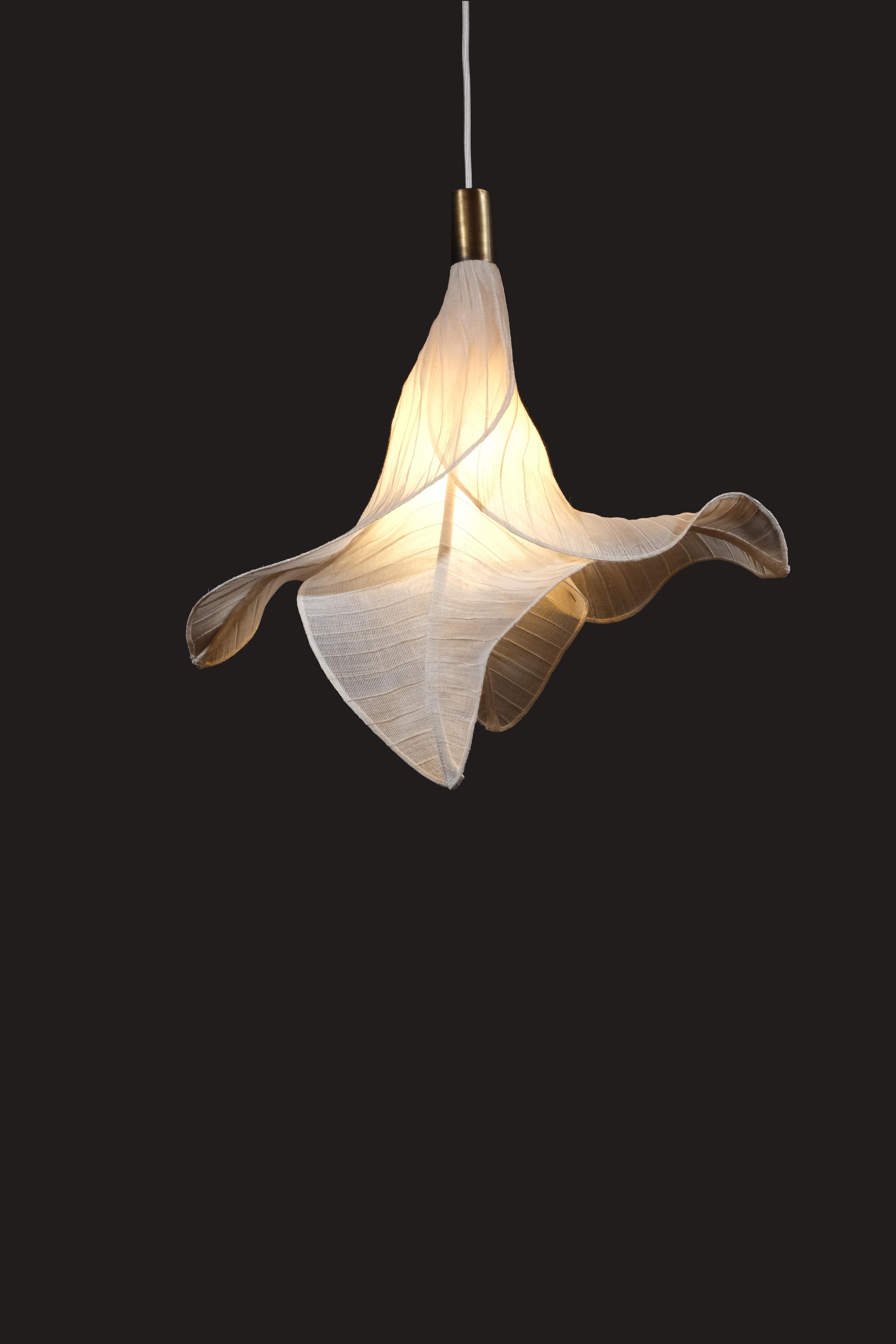 Modern Fabric Collectible Sculptural Pendant Light from Studio Mirei, Sirenetta For Sale 1