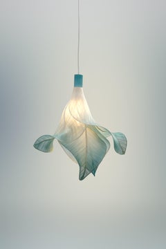 Modern Fabric Pendant Hand-Painted Light from Studio Mirei, Sirenetta (Single)