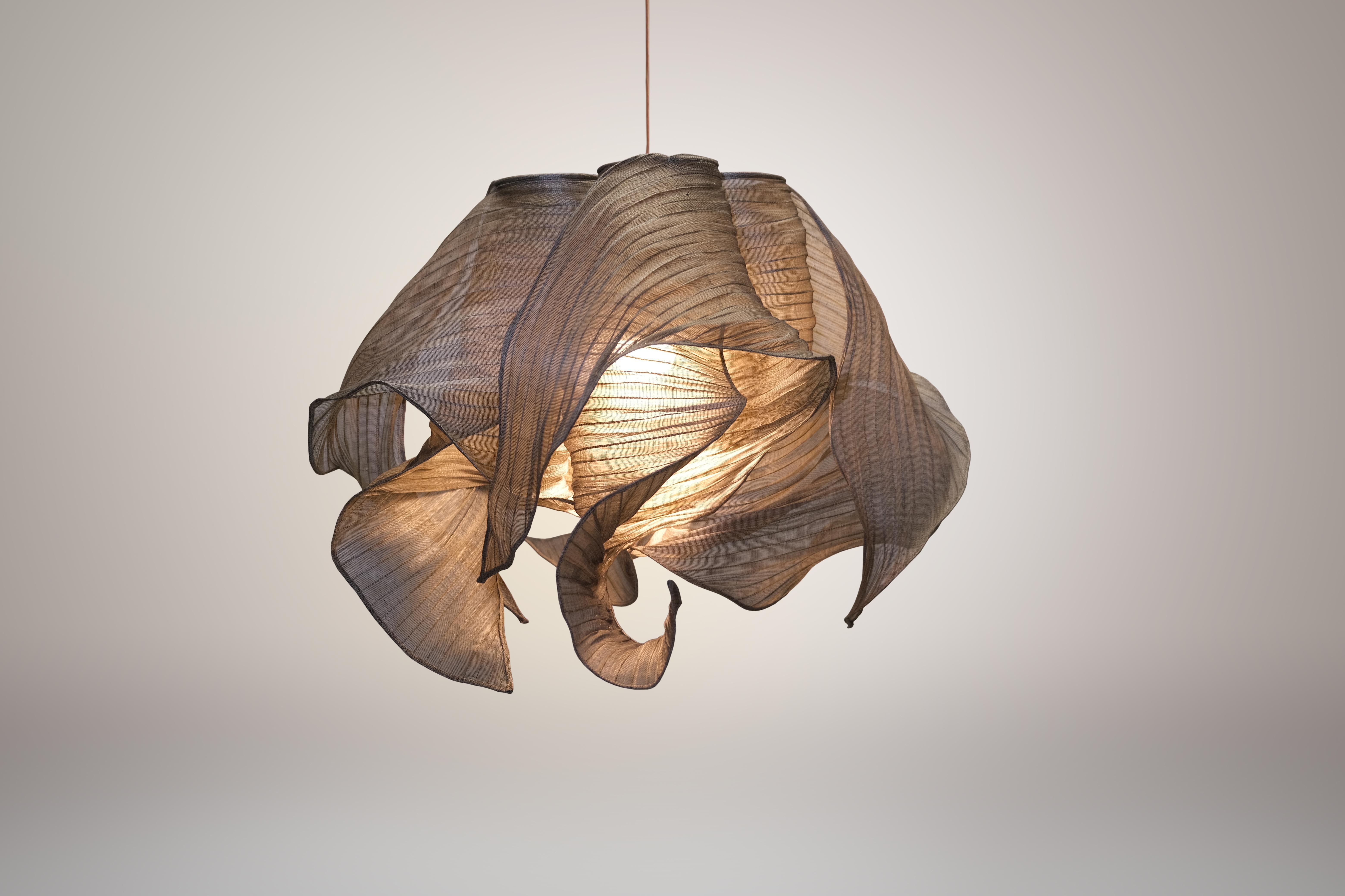 Modern Fabric Pendant Plain Light Nebula from Studio Mirei, in Stock In New Condition In New York, NY