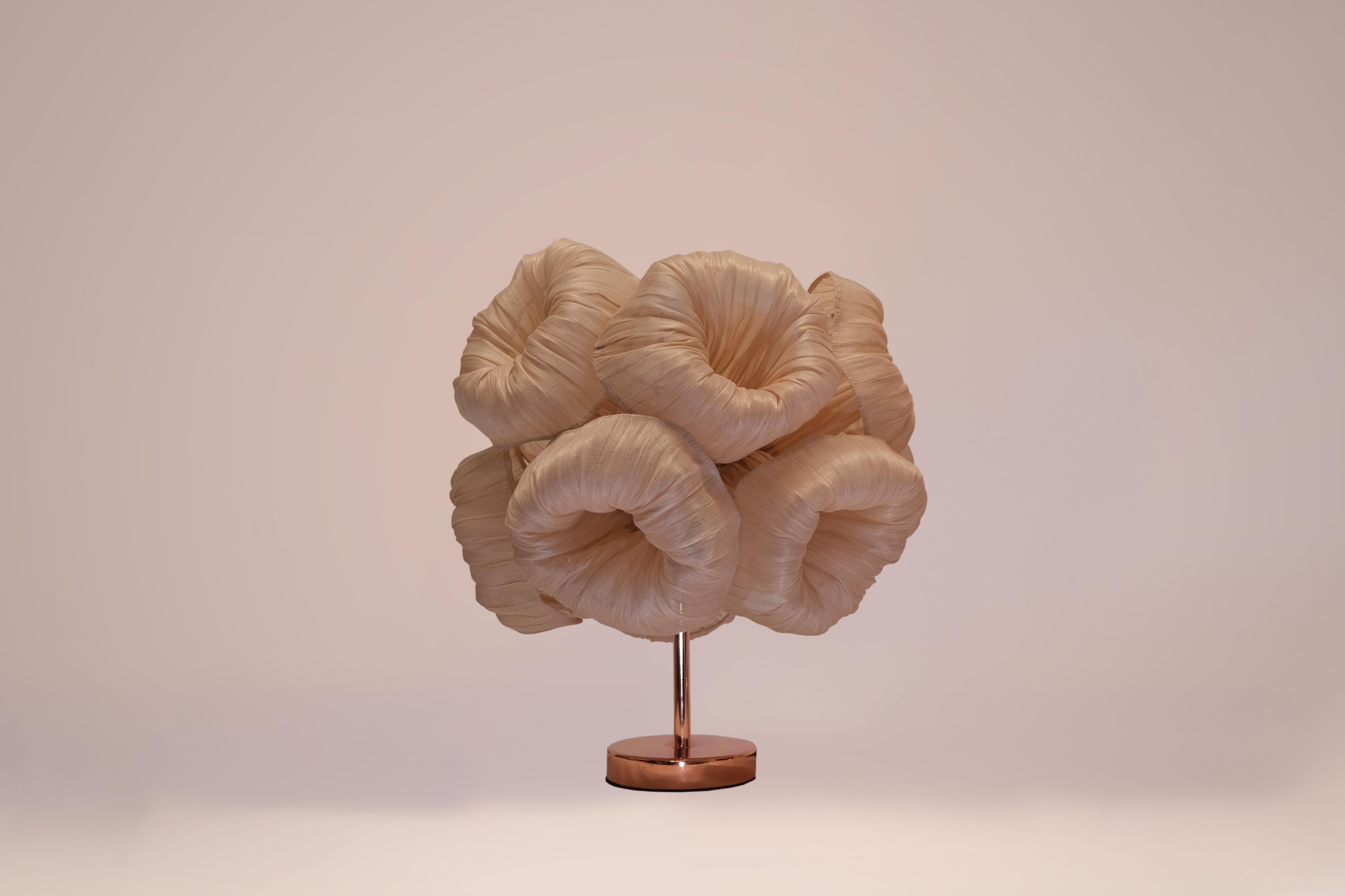 Italian Modern Fabric Sculptural Collectible Table Lamp from Studio Mirei, Anemone 35 For Sale
