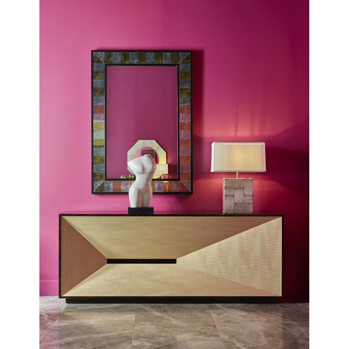 Wood Modern Facet Console For Sale