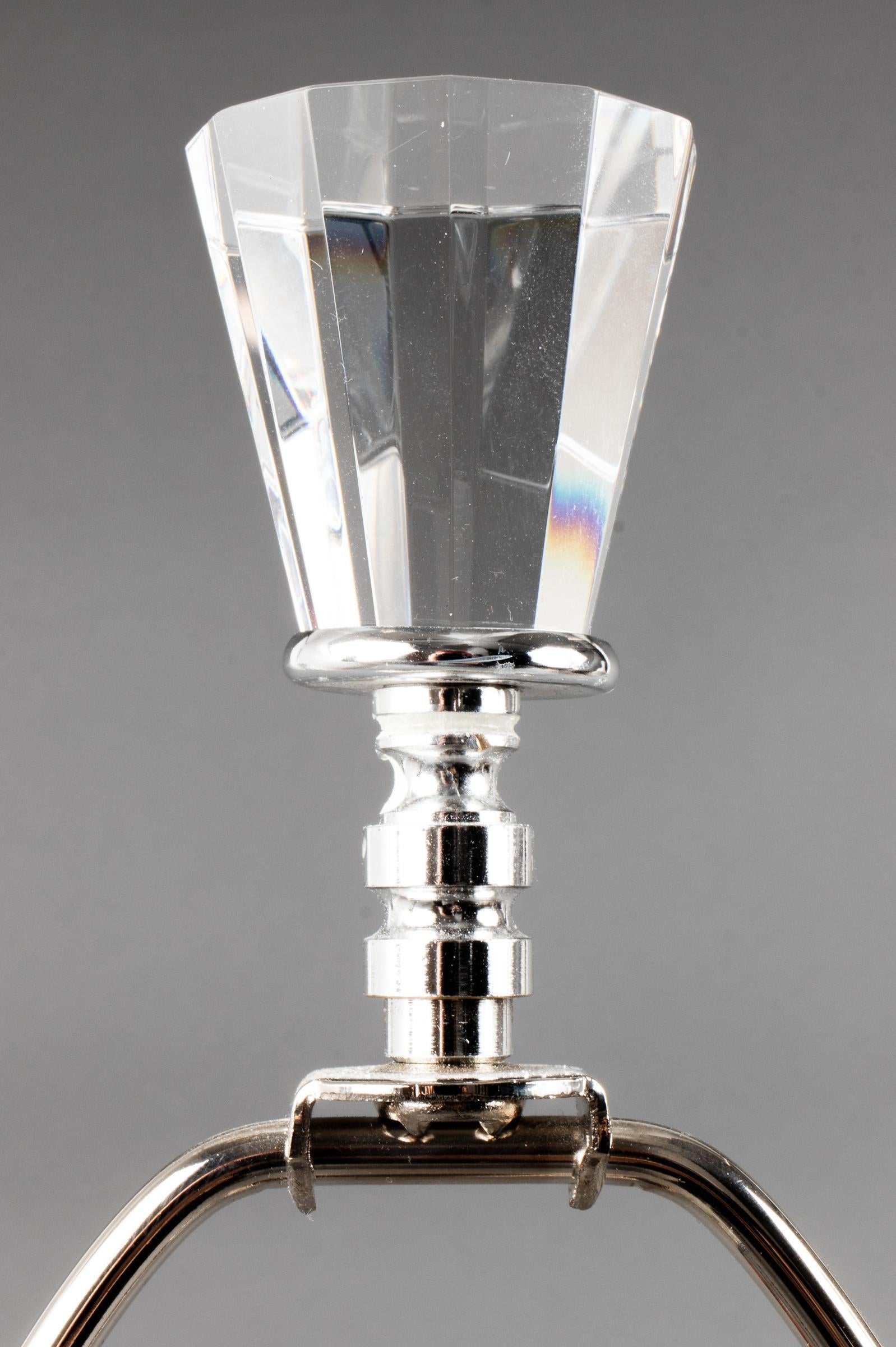 North American Modern Faceted Colorless Glass Table Lamps