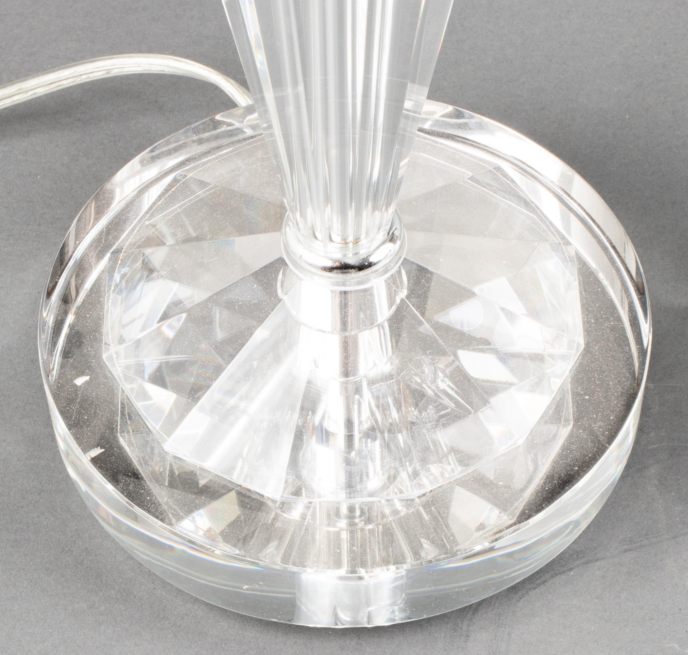 20th Century Modern Faceted Colorless Glass Table Lamps