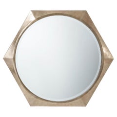 Modern Faceted Hexagonal Wall Mirror