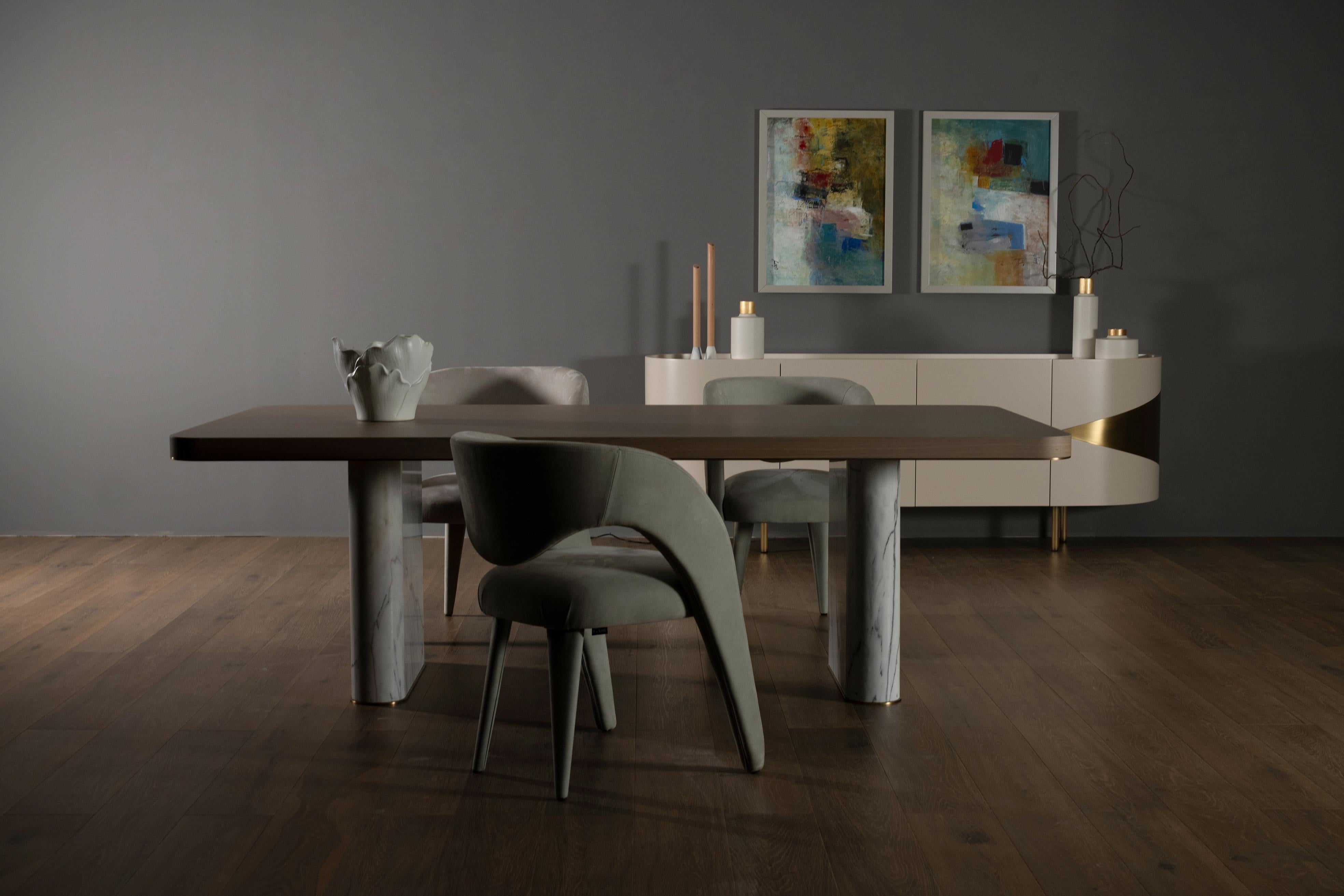 Table de salle à manger d'automne, Collection Contemporary, Fabriquée à la main au Portugal - Europe par Greenapple.

Une allure moderne se dégage de la table de salle à manger Design/One, qui rehausse tout espace de salle à manger en portant