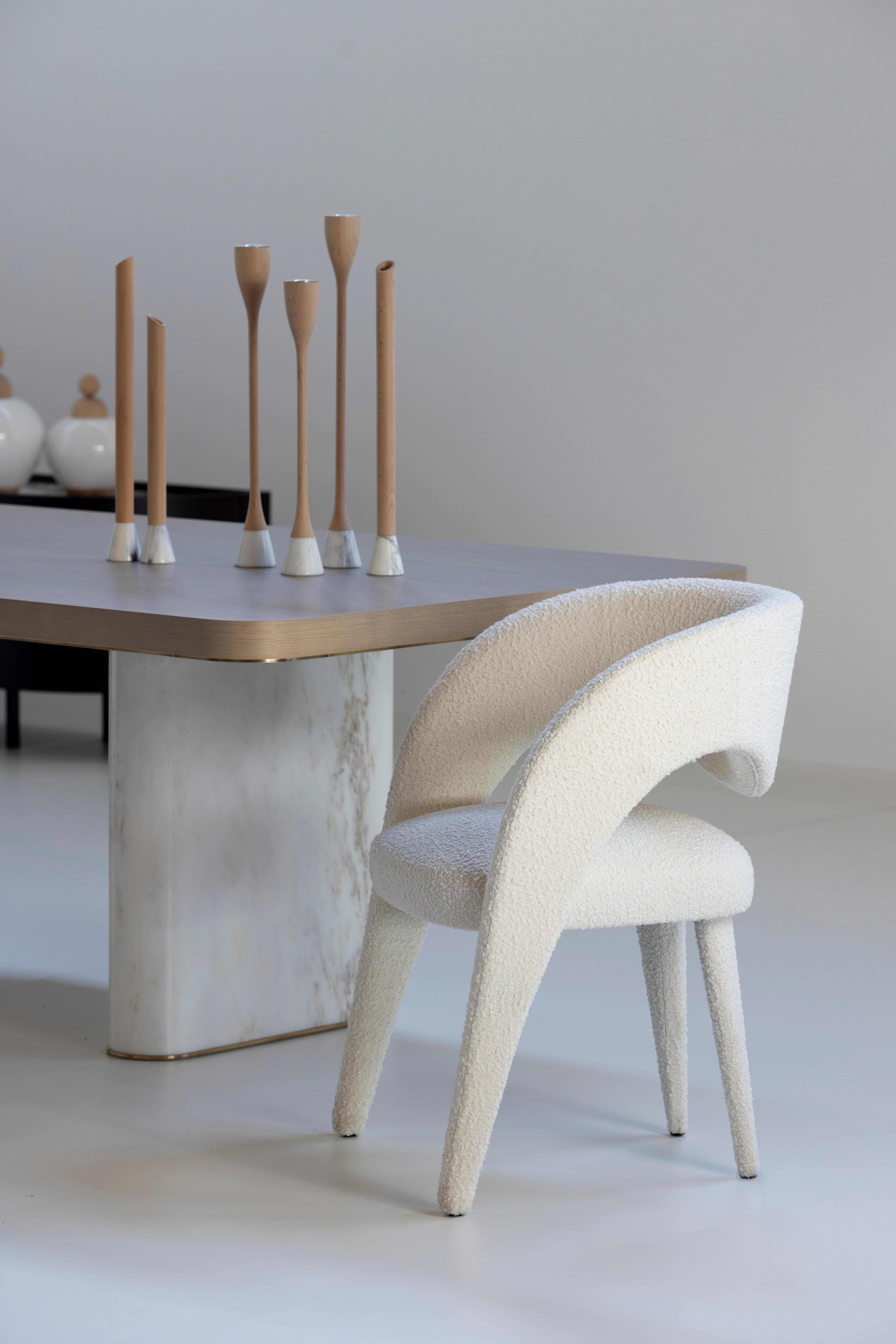 Modern Fall Dining Table Calacatta Marble Handmade in Portugal by Greenapple For Sale 2