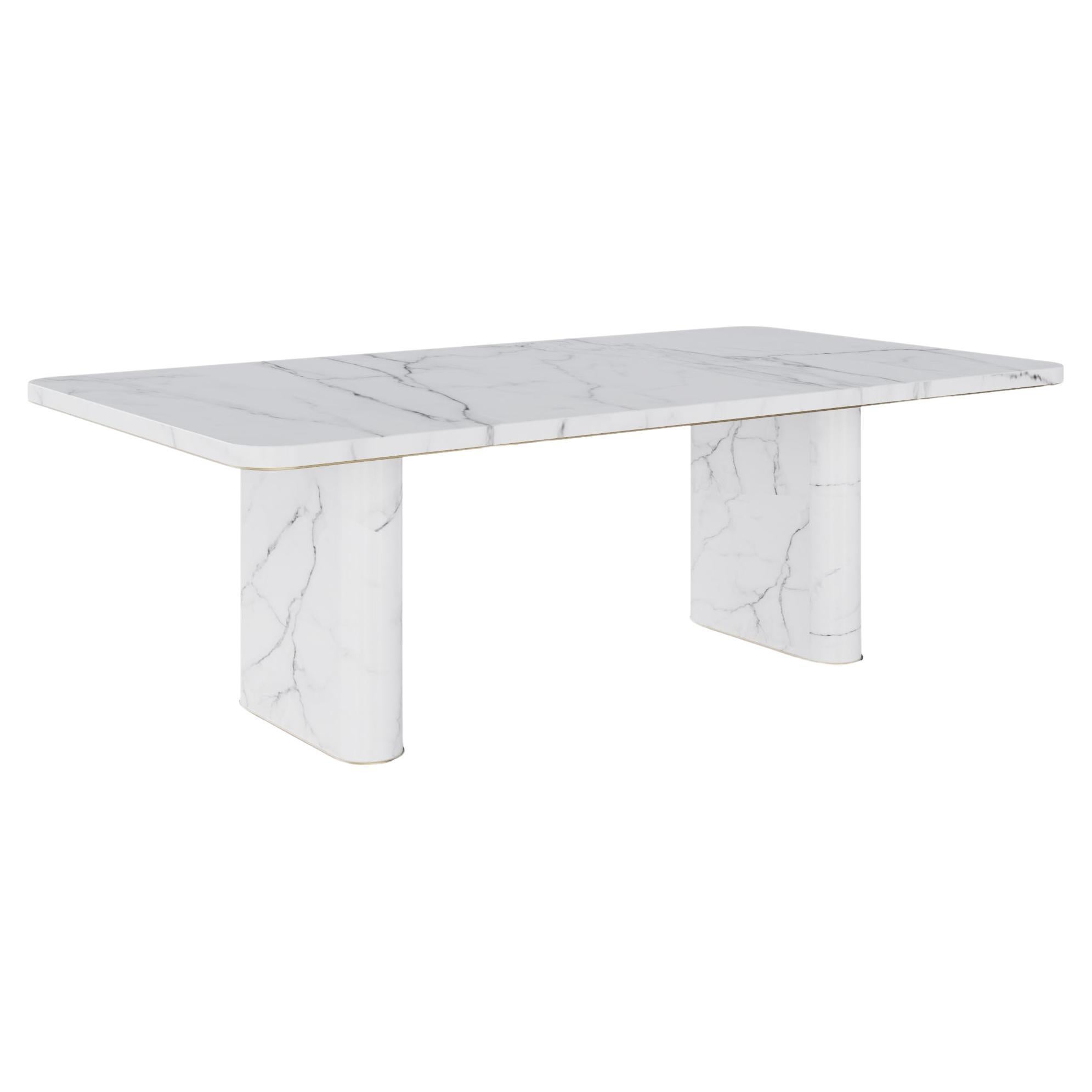 Modern Fall Dining Table Calacatta Marble Handmade in Portugal by Greenapple For Sale