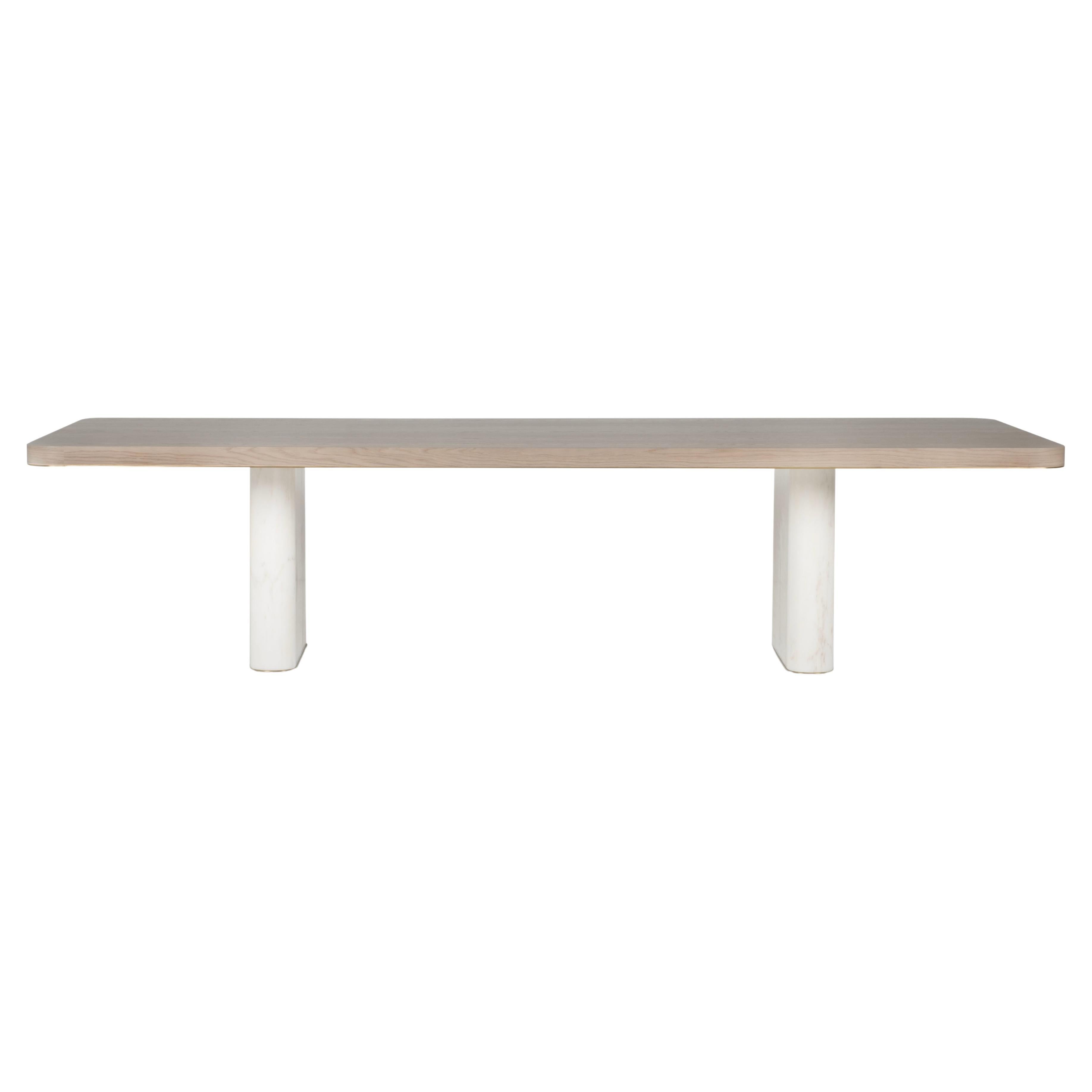 Modern Fall Dining Table Calacatta Marble Handmade in Portugal by Greenapple For Sale