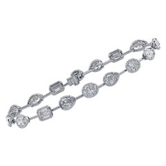 Modern Fancy Shape Diamond Platinum Bracelet