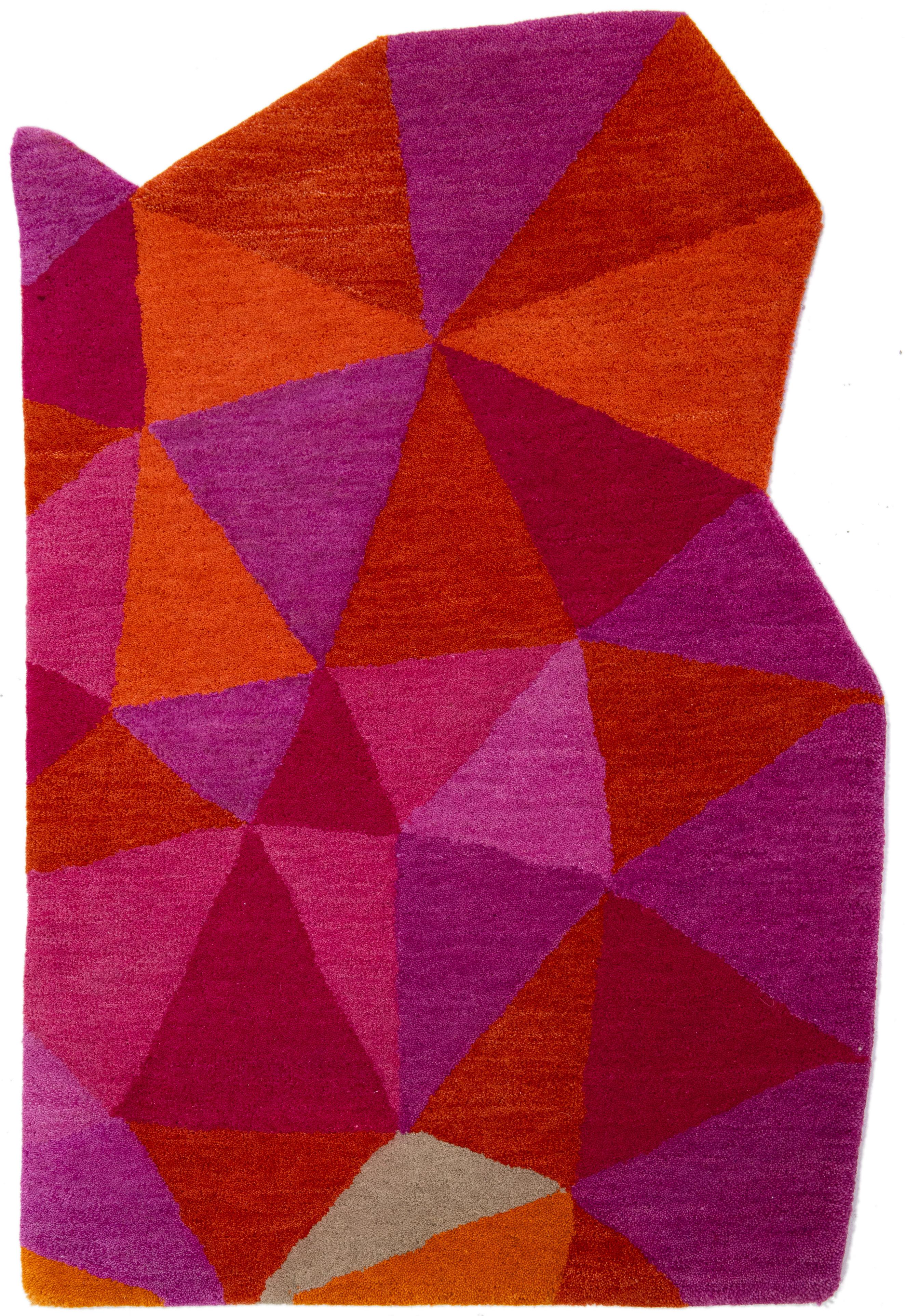Contemporary Modern Fantasia Custom Wool Rug with Asymmetrical Pattern By Apadana For Sale