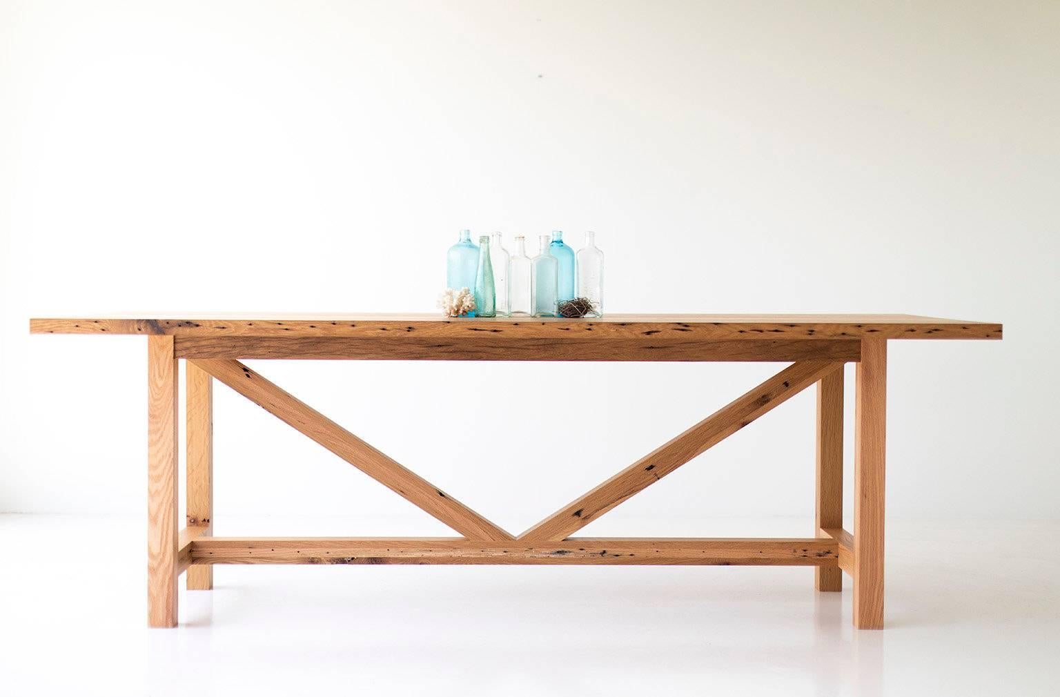 Rustic Modern Farmhouse Dining Table For Sale