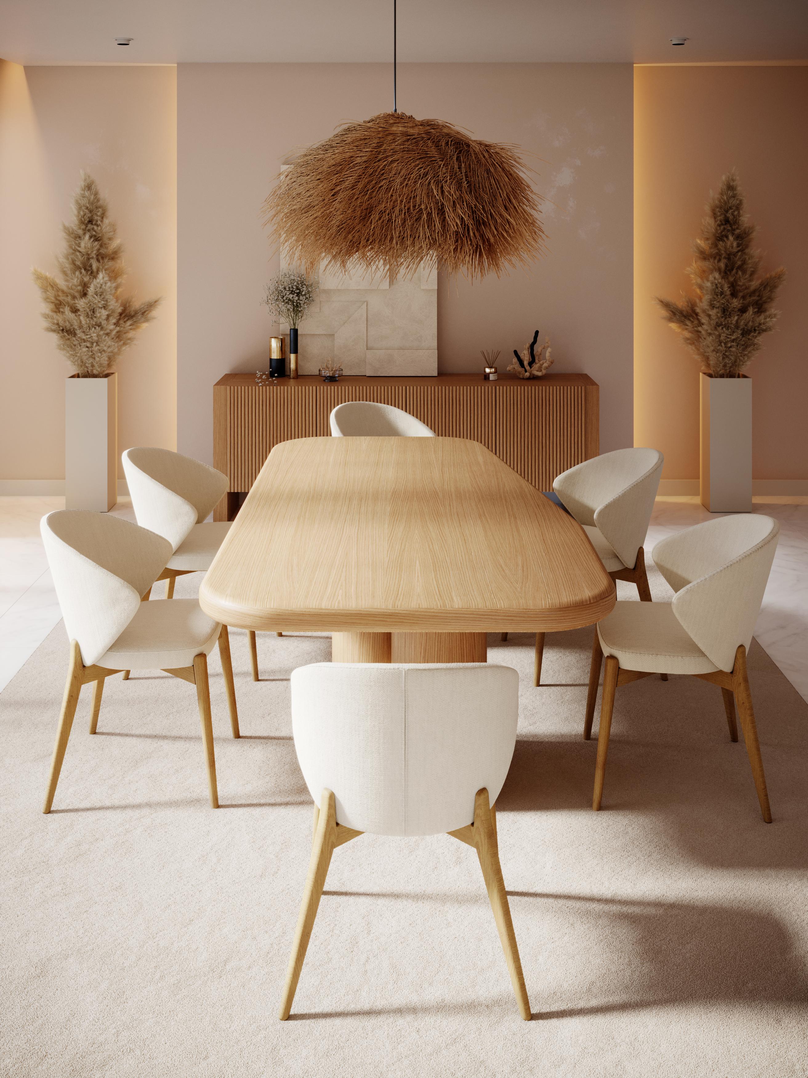 Credenza moderna Faro con ante a coste in noce, realizzata a mano da Stylish Club In condizioni Nuovo in vendita a Seroa, PT