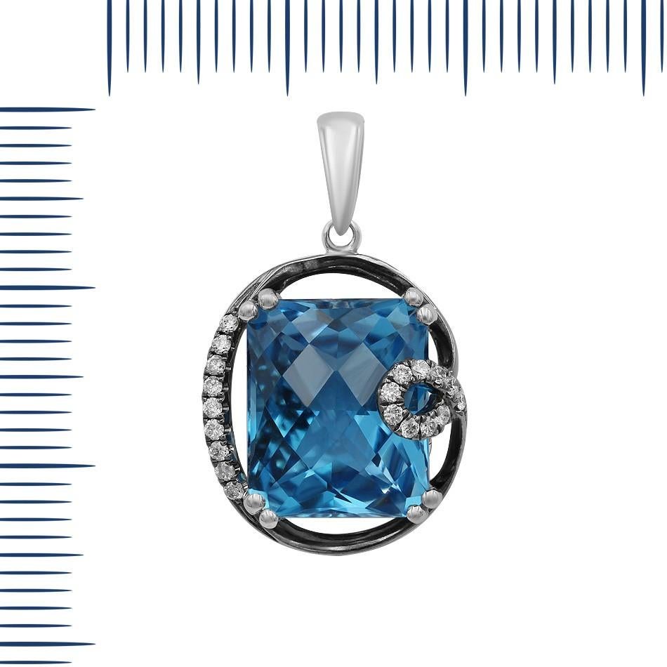 Pendant White Gold 14 K 
Diamond 19-Round 57 - 0,12-4/6A
Topaz 1-7,36 (1)/1A
Weight 3.56 grams

With a heritage of ancient fine Swiss jewelry traditions, NATKINA is a Geneva based jewellery brand, which creates modern jewellery masterpieces suitable