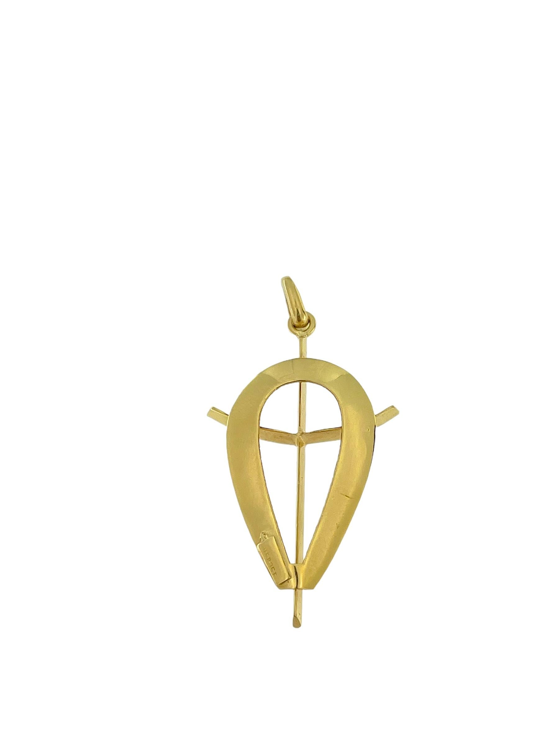 Moderne moderne Mode Italienisches Kreuz Gelbgold für Damen oder Herren im Angebot