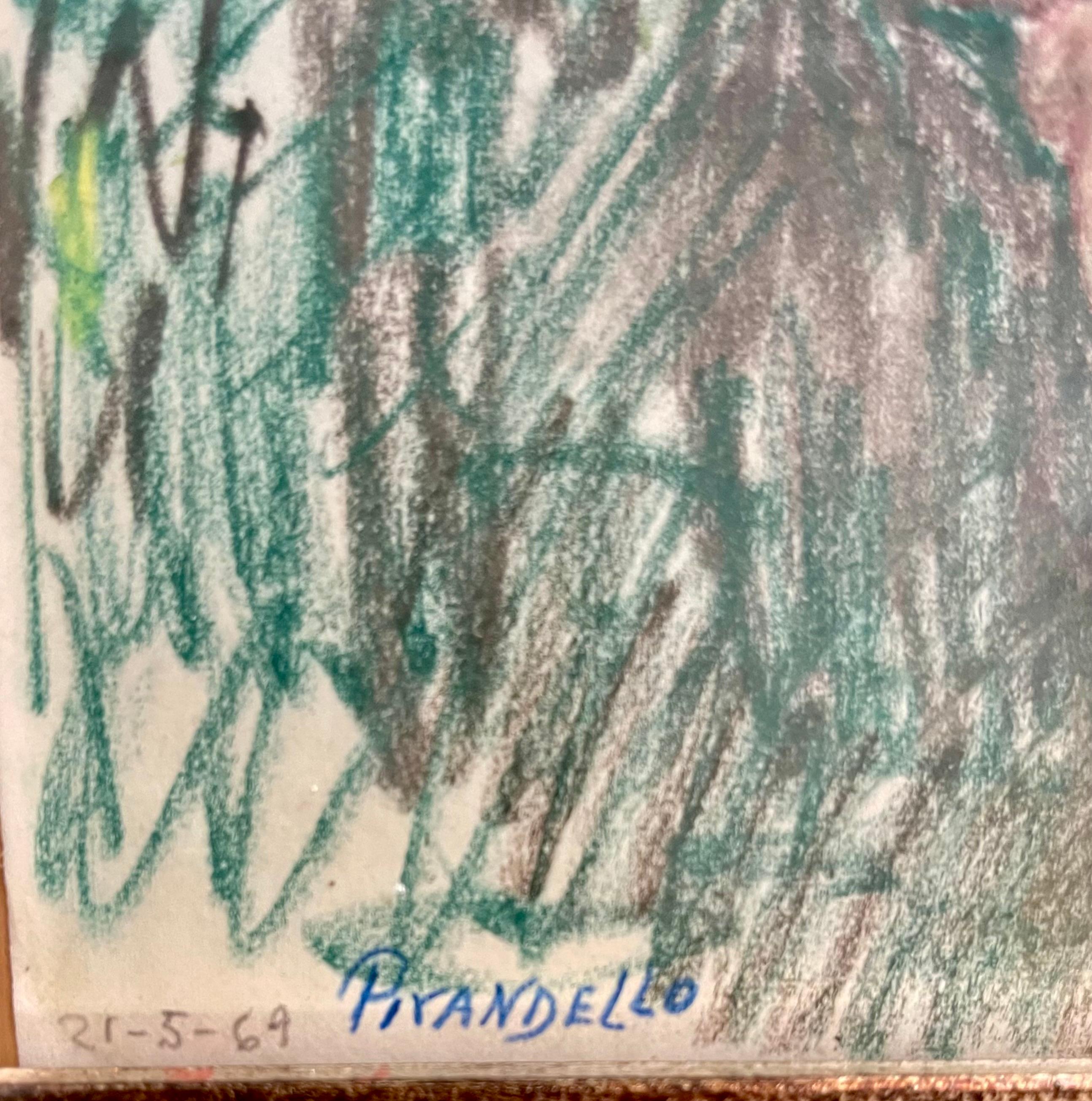 Moderne Fausto Pirandello signiert abstrakte Aquarell
Bedeutendes Werk eines der größten Künstler der italienischen Kunstavantgarde Fausto Pirandello 
Es zeigt eines seiner ikonischen Sujets 