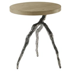 Modern Faux Bois Accent Table - Dune Finish