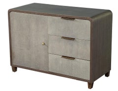 Modern Faux Shagreen Cabinet Dry Bar