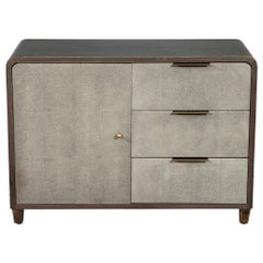 Modern Faux Shagreen Cabinet Dry Bar