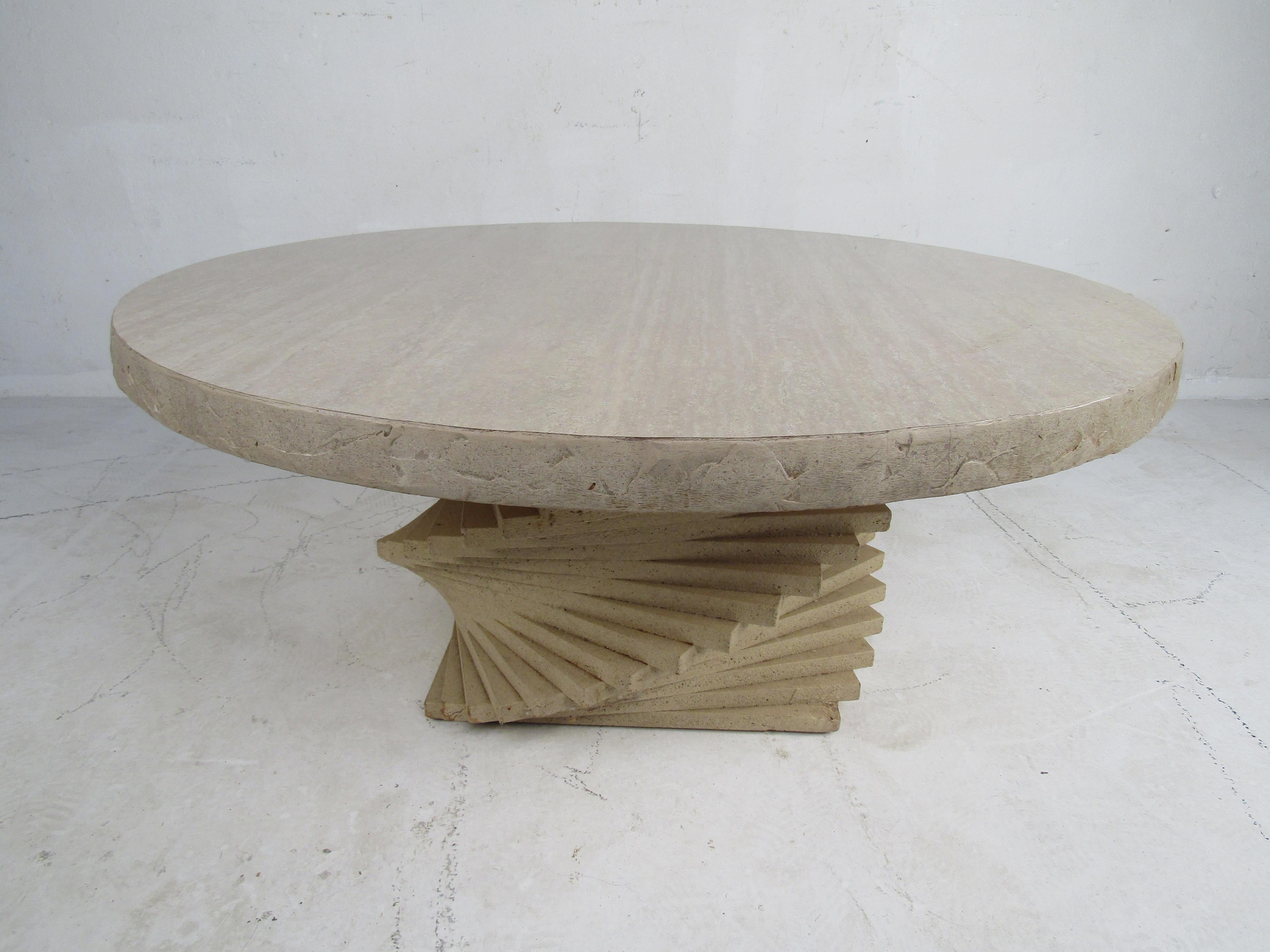 faux stone coffee table