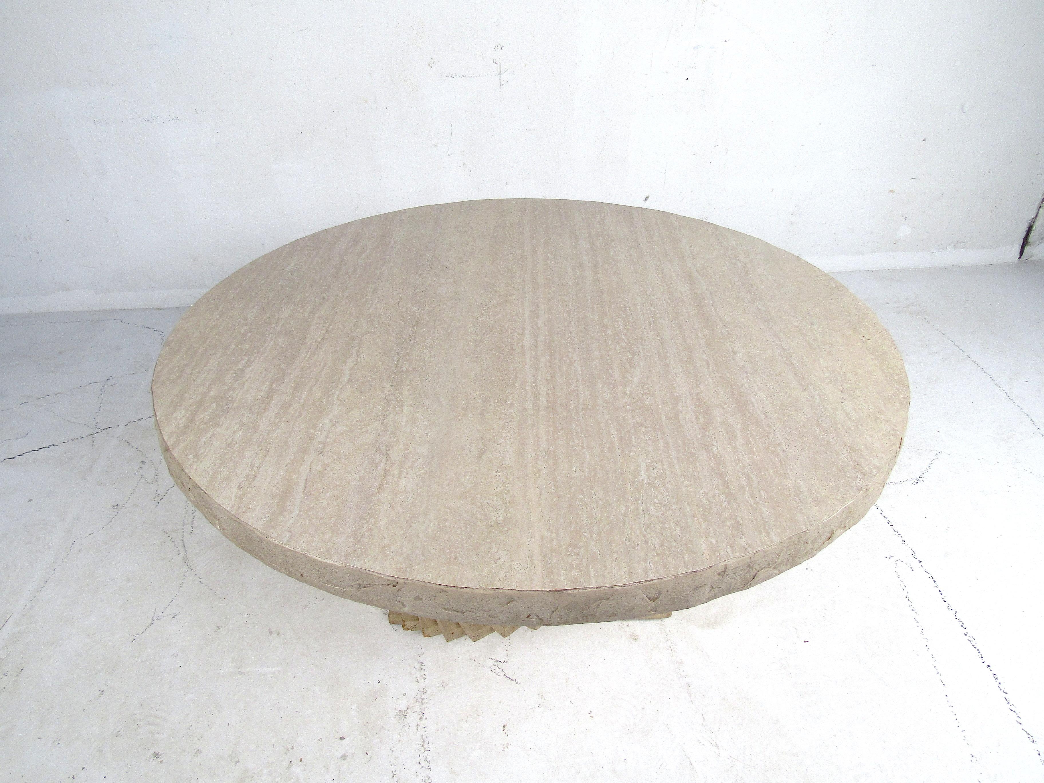 Modern Faux-Stone Coffee Table In Good Condition In Brooklyn, NY