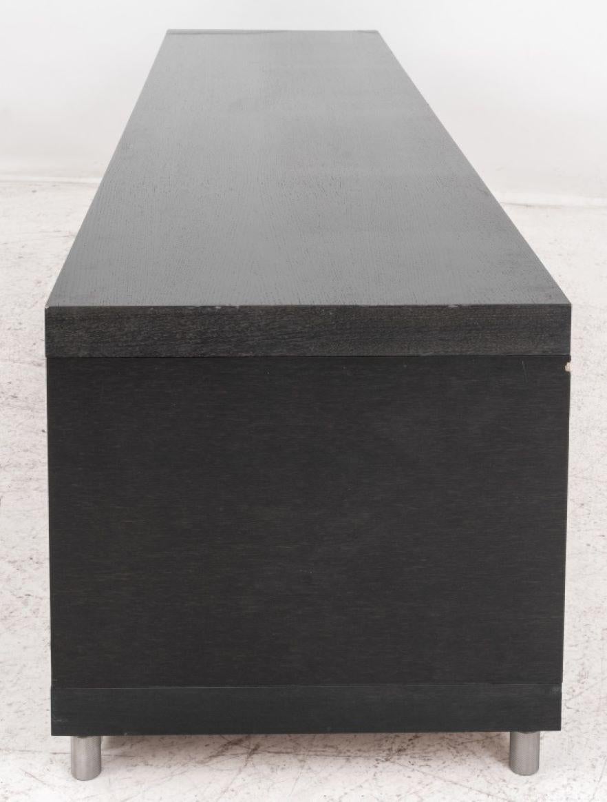 20th Century Modern Faux Wenge Wood Entertainment Console For Sale