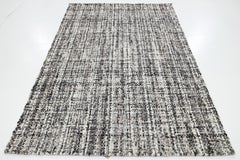 Modern Felted Handmade Wool Rug In Ivory and Gray by Apadana